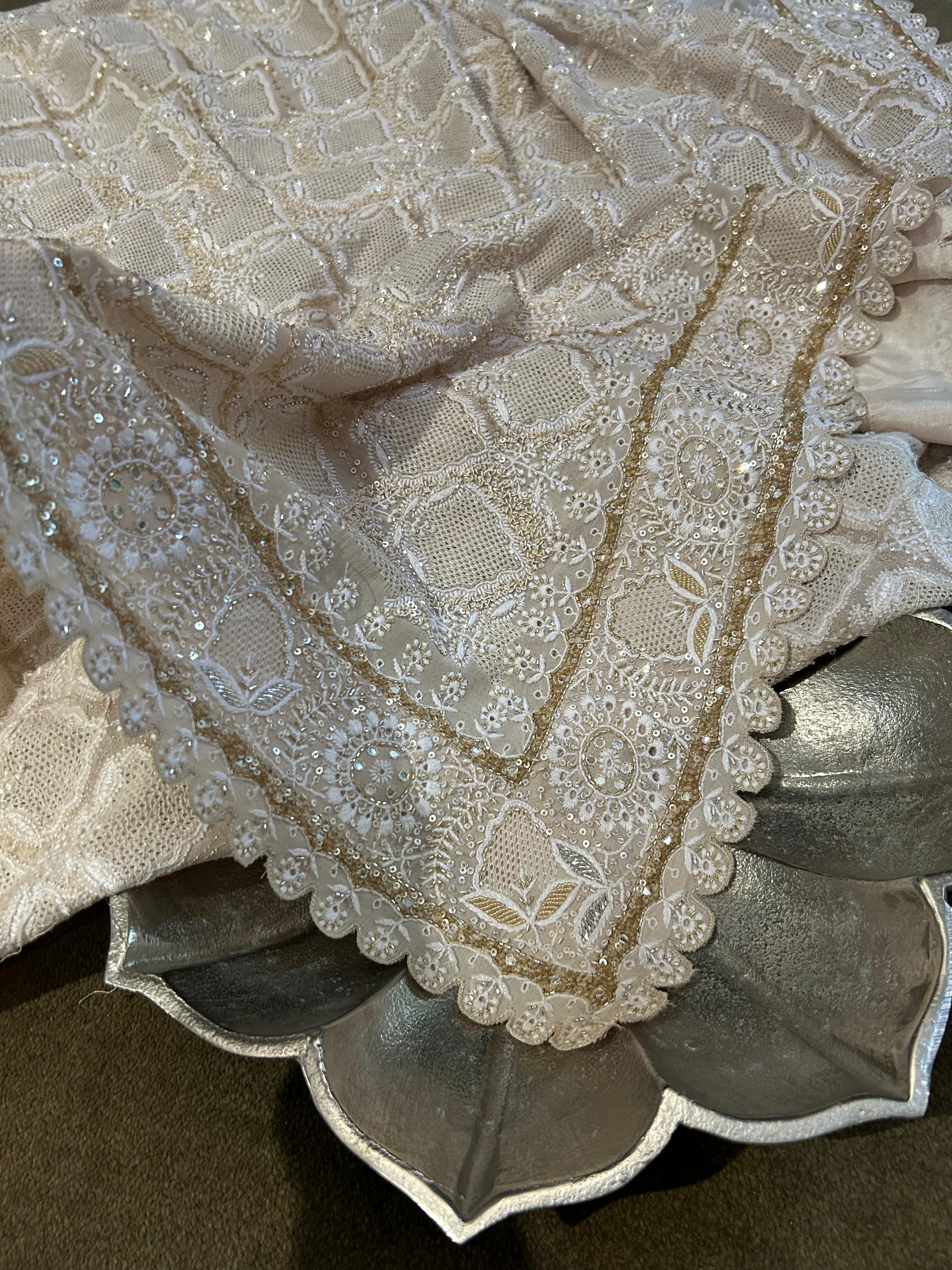 Ivory Off-Shoulder Chikankari Sharara Set