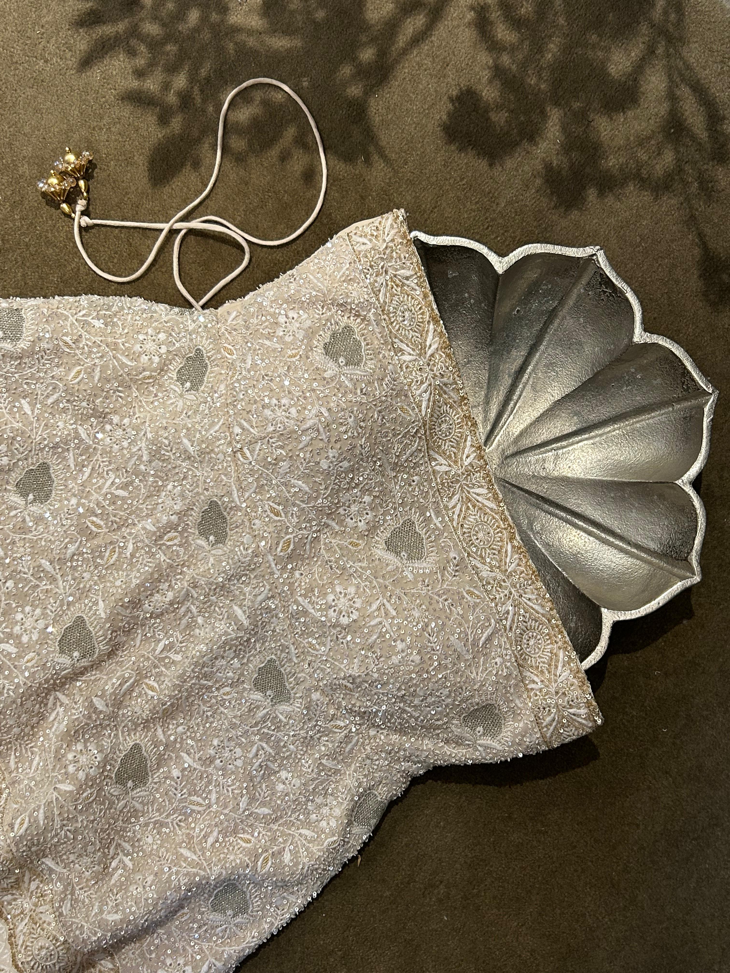 Ivory Off-Shoulder Chikankari Sharara Set