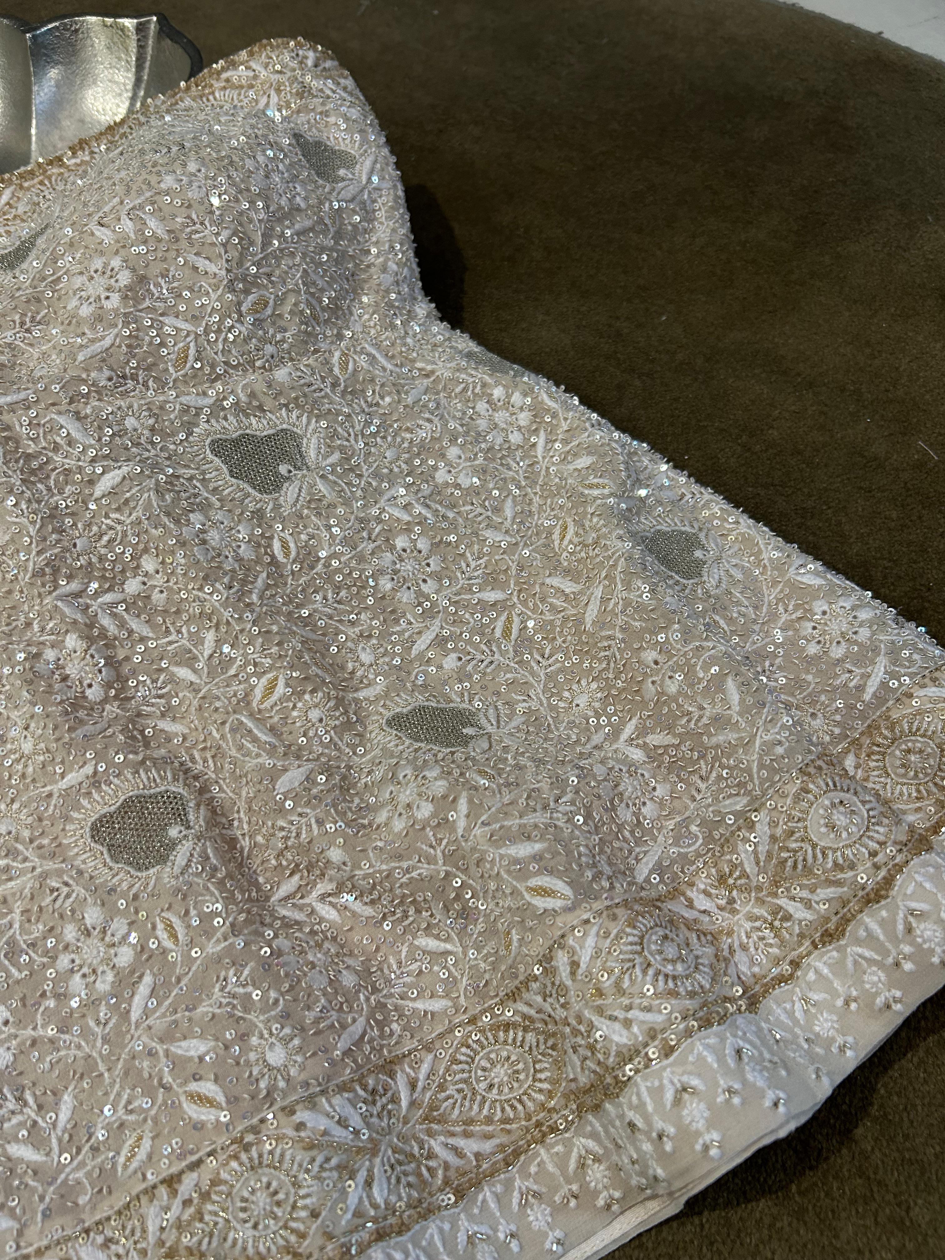 Ivory Off-Shoulder Chikankari Sharara Set