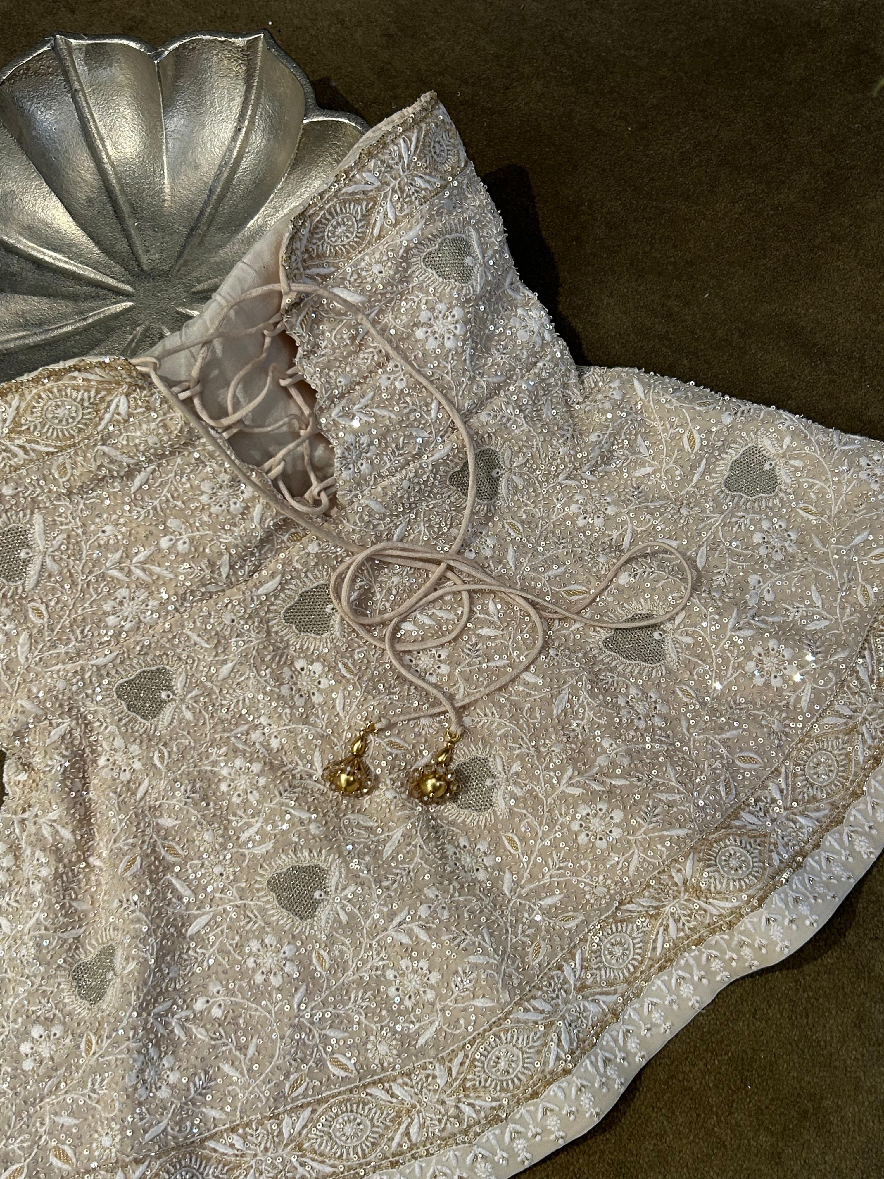 Ivory Off-Shoulder Chikankari Sharara Set