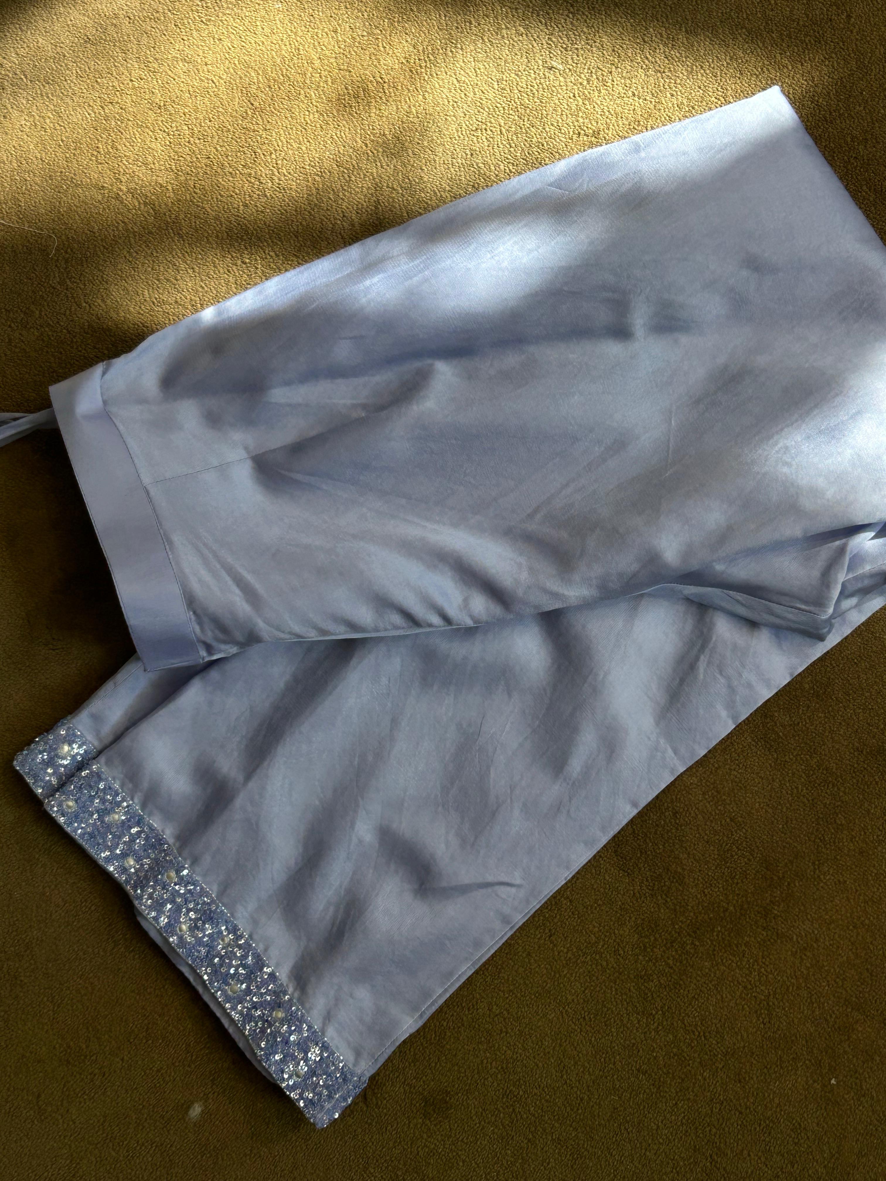 Purple organza chikankari Co-ord sets