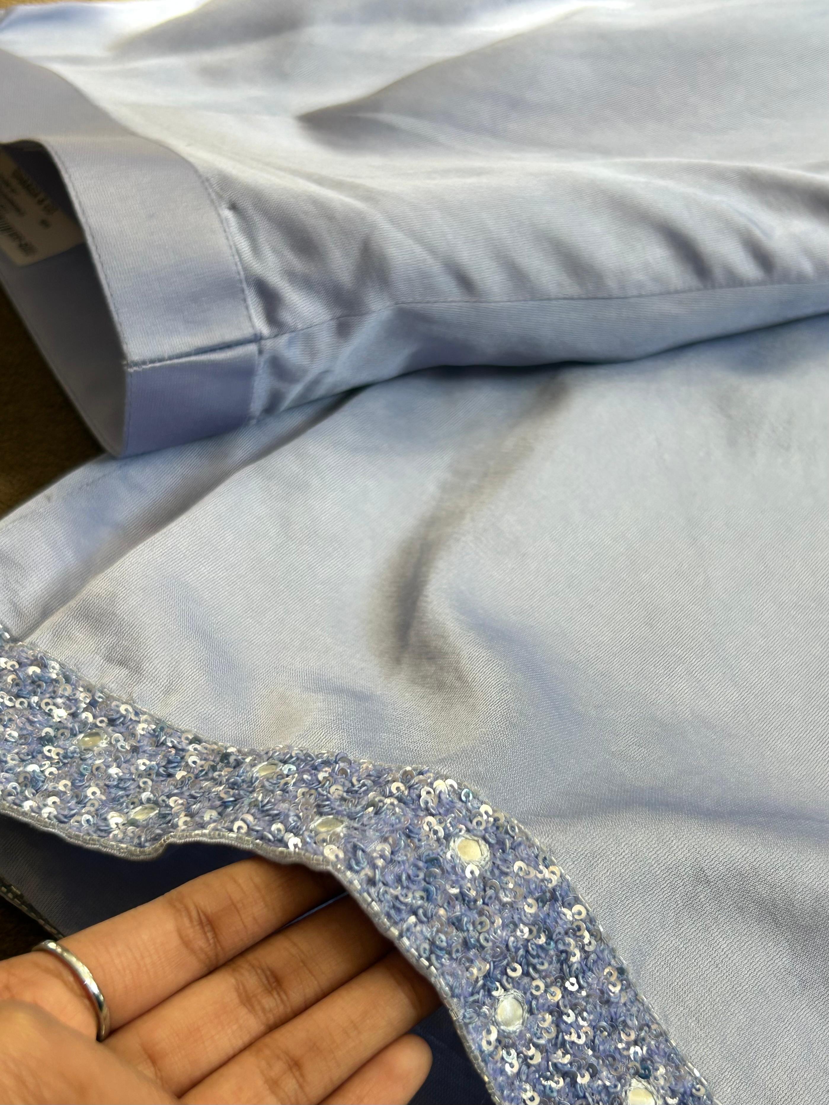 Purple organza chikankari Co-ord sets