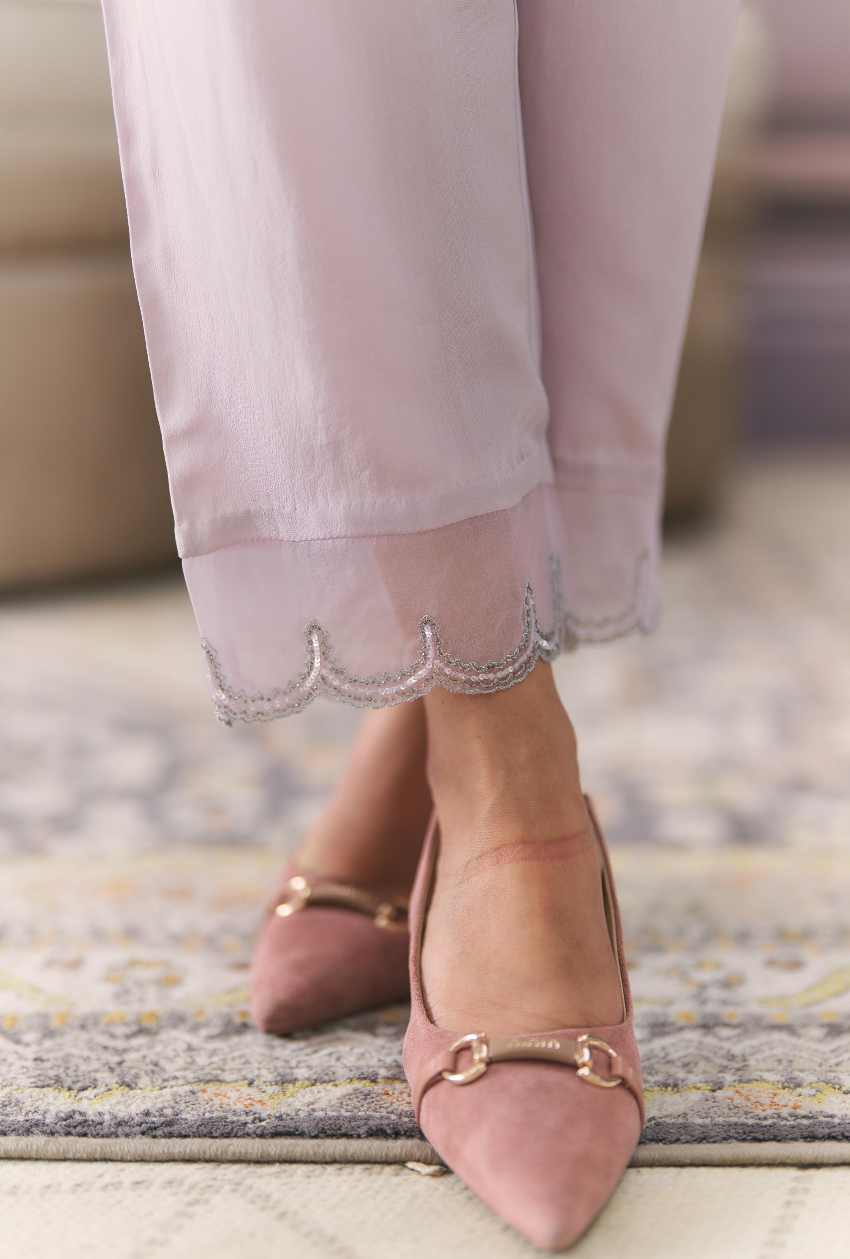 Mauve Organza Chikankari Co-ord sets