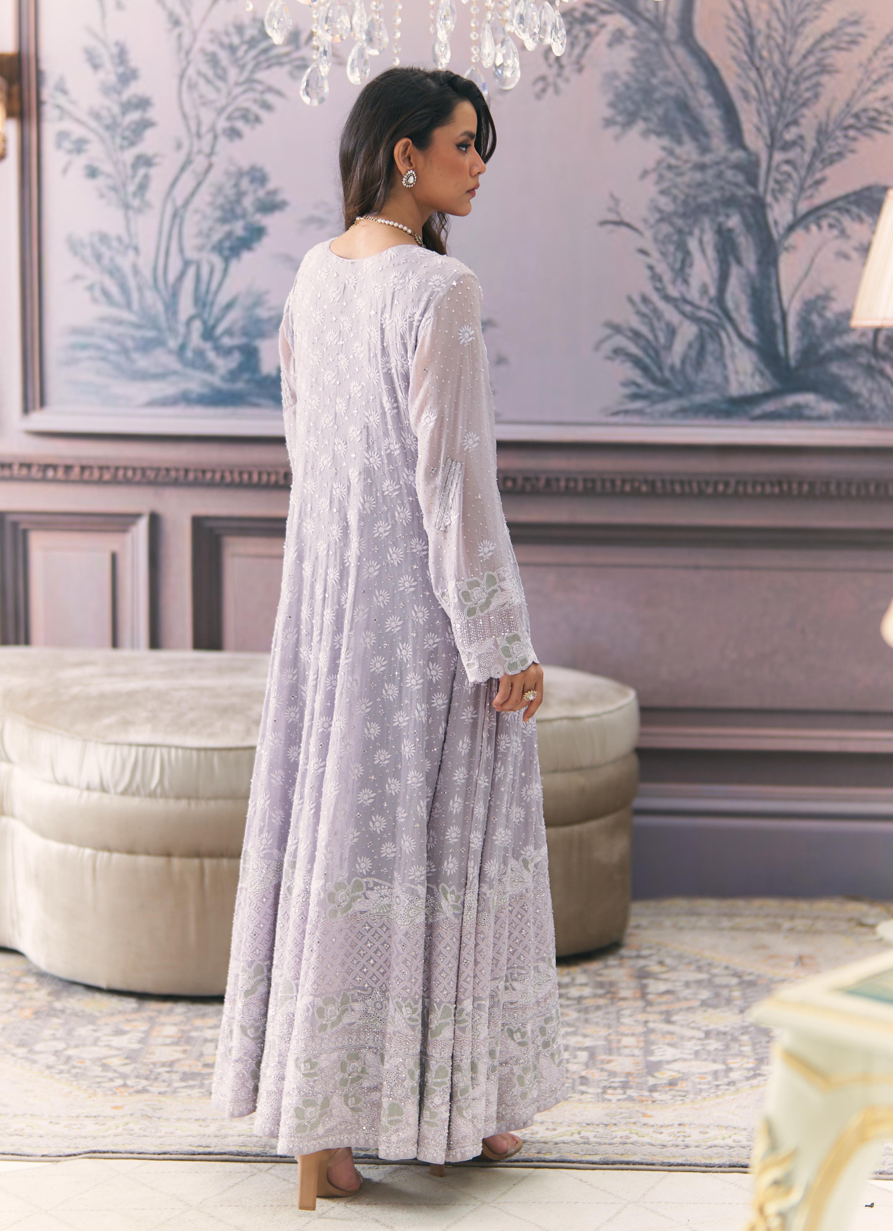 Chikankari Anarkali and Statement heavy Pant Set