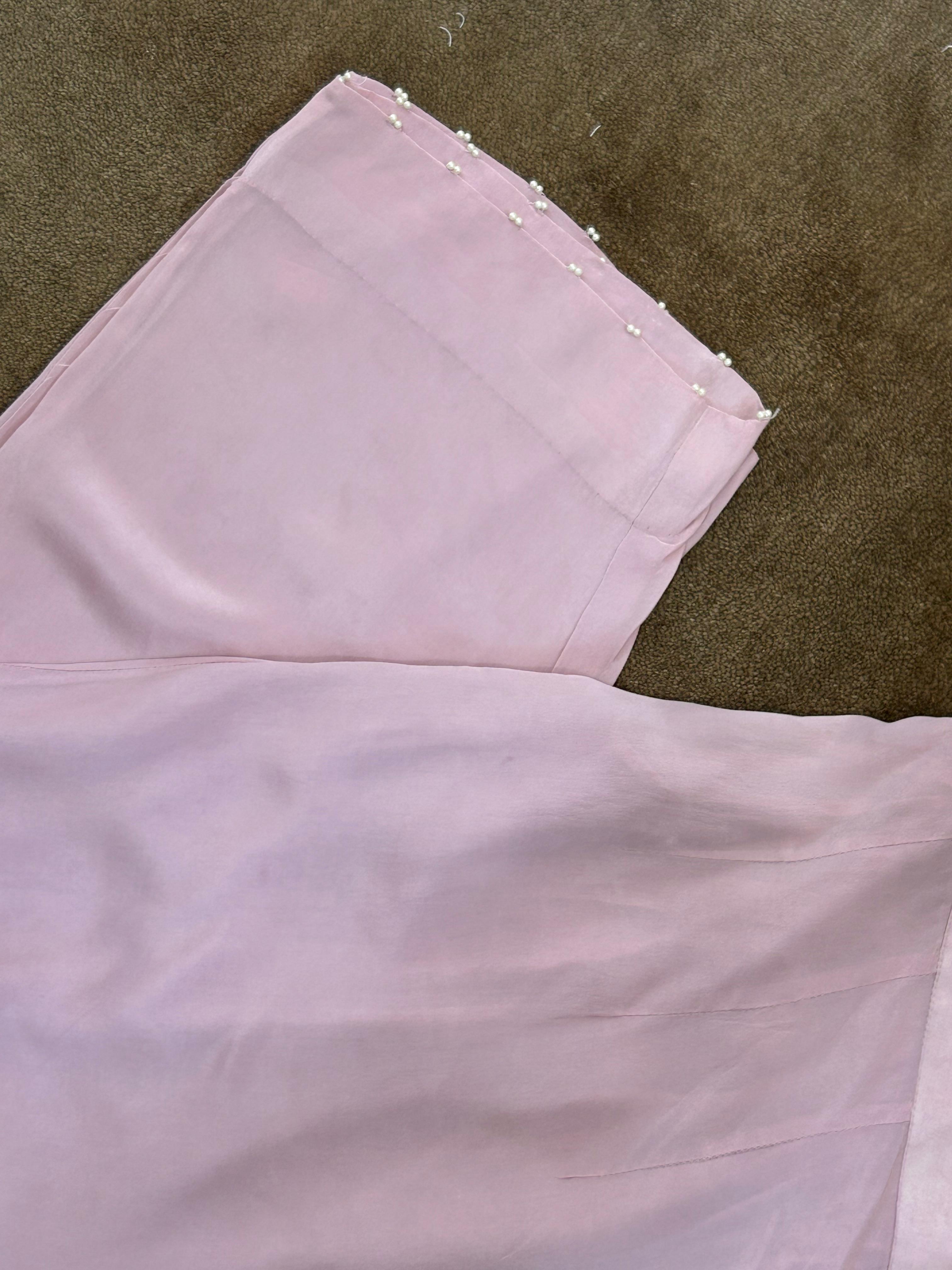 Onion pink georgette chikankari kurta set