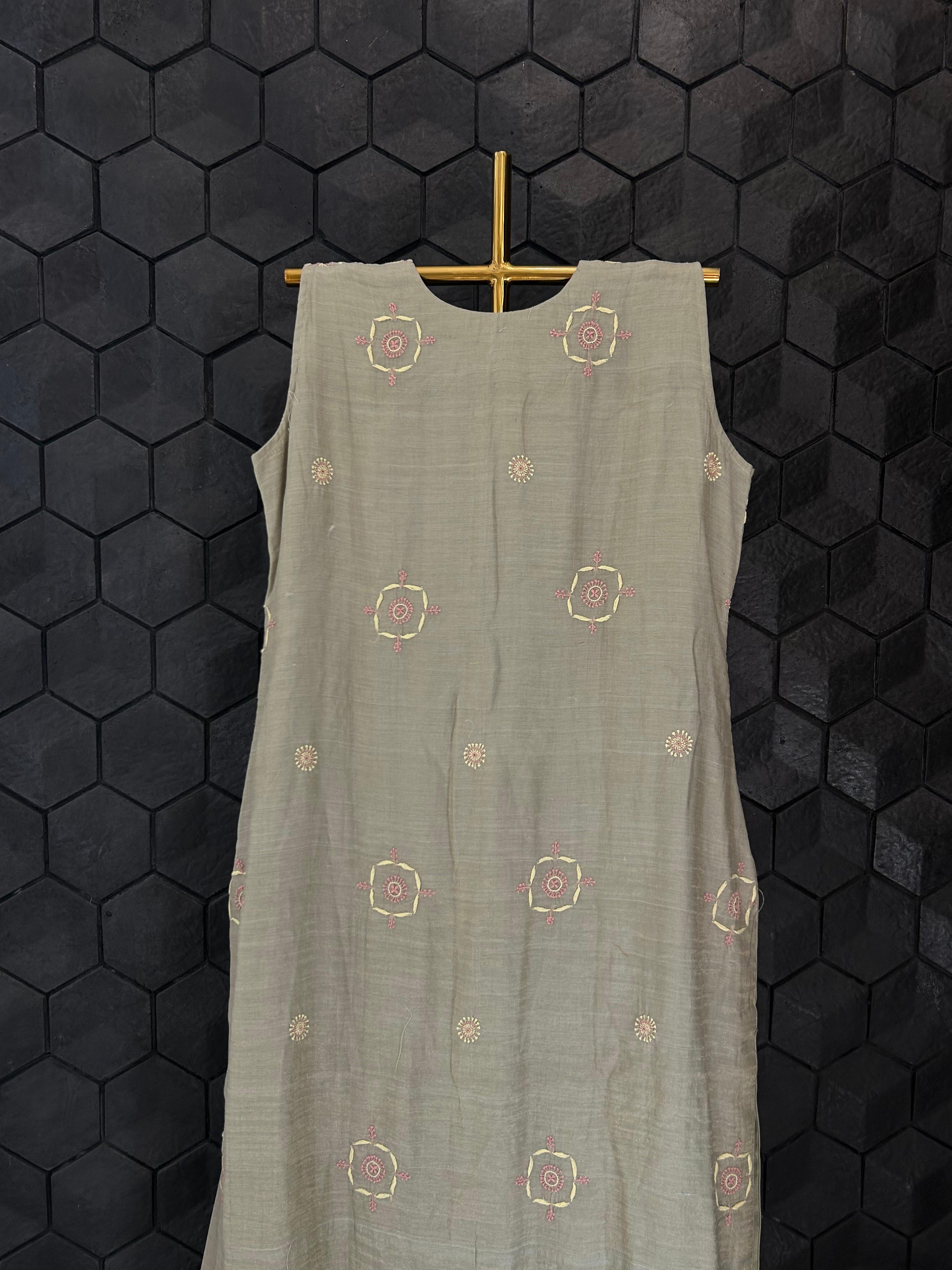 Green Golden tissue Chikankari Kurta Set