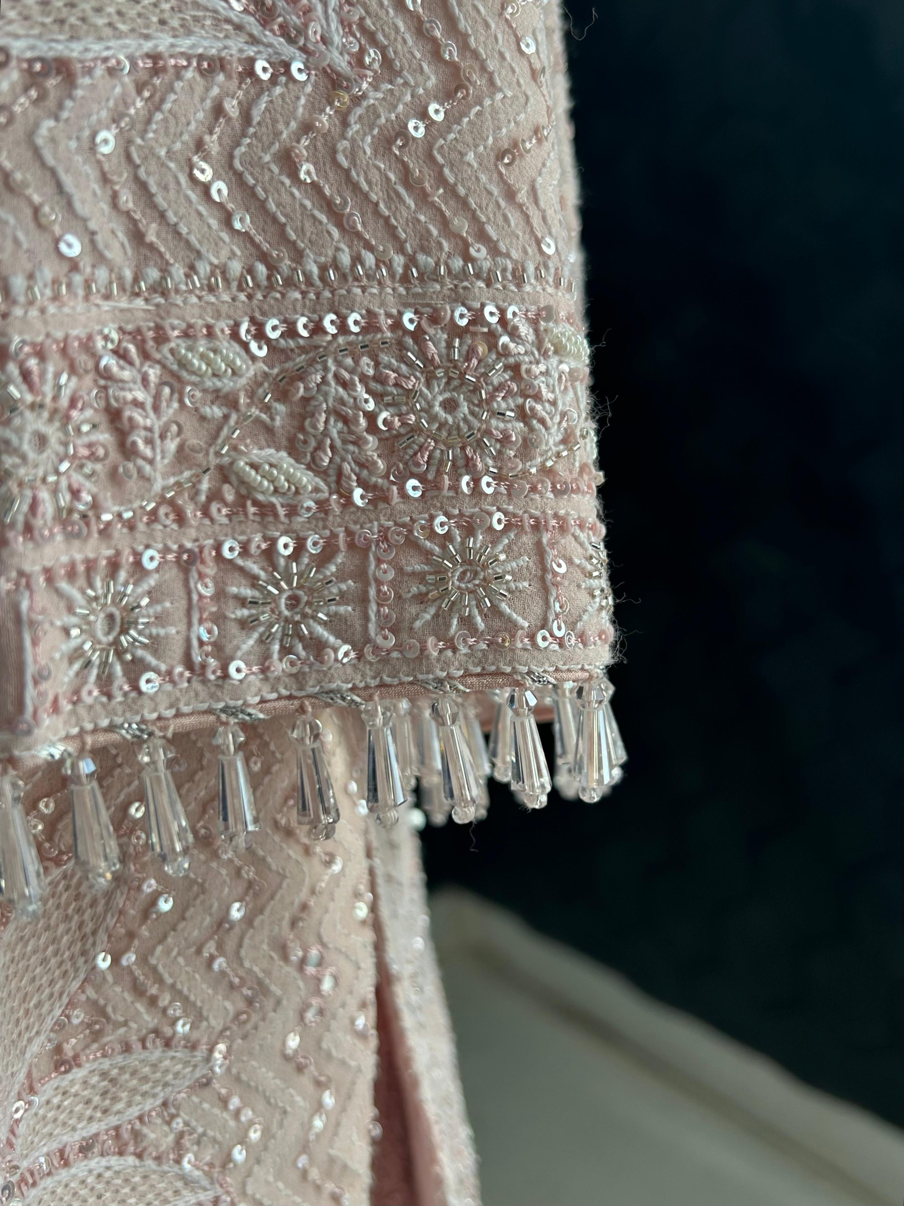 Pink Georgette Chikankari Co - ord Set