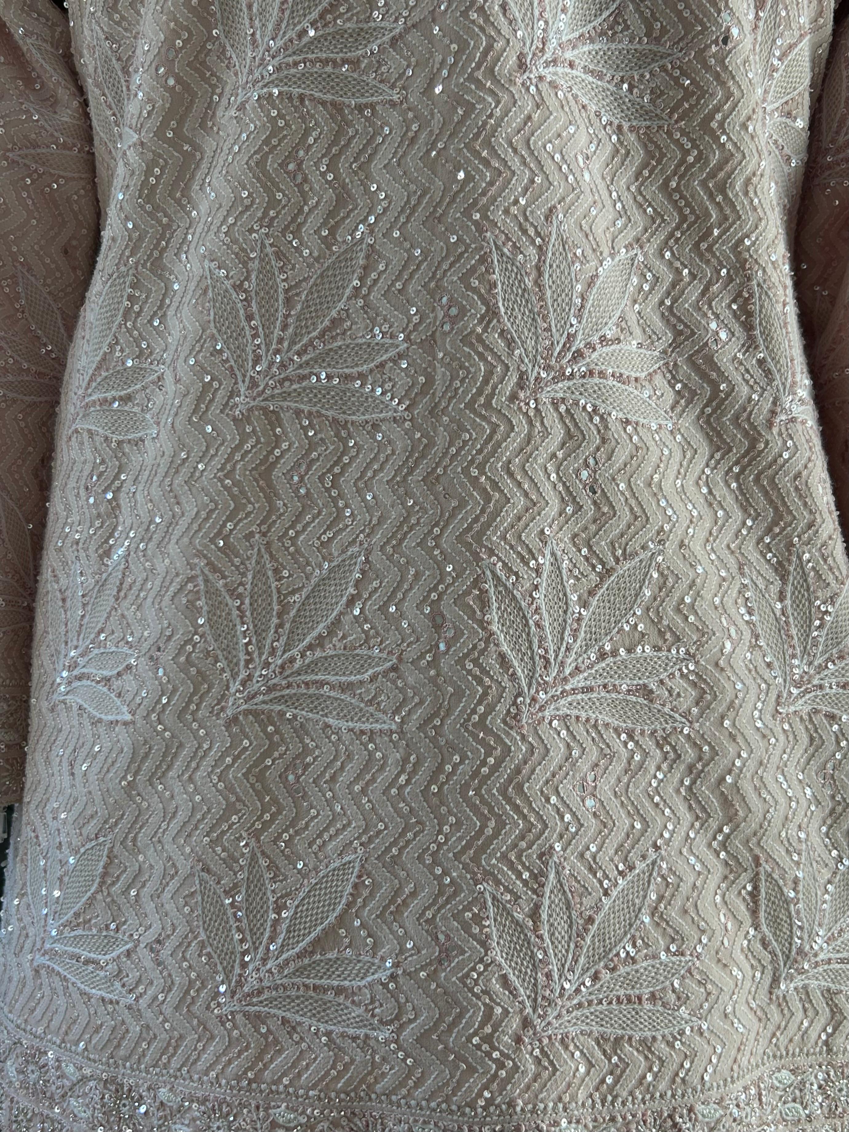 Pink Georgette Chikankari Co - ord Set