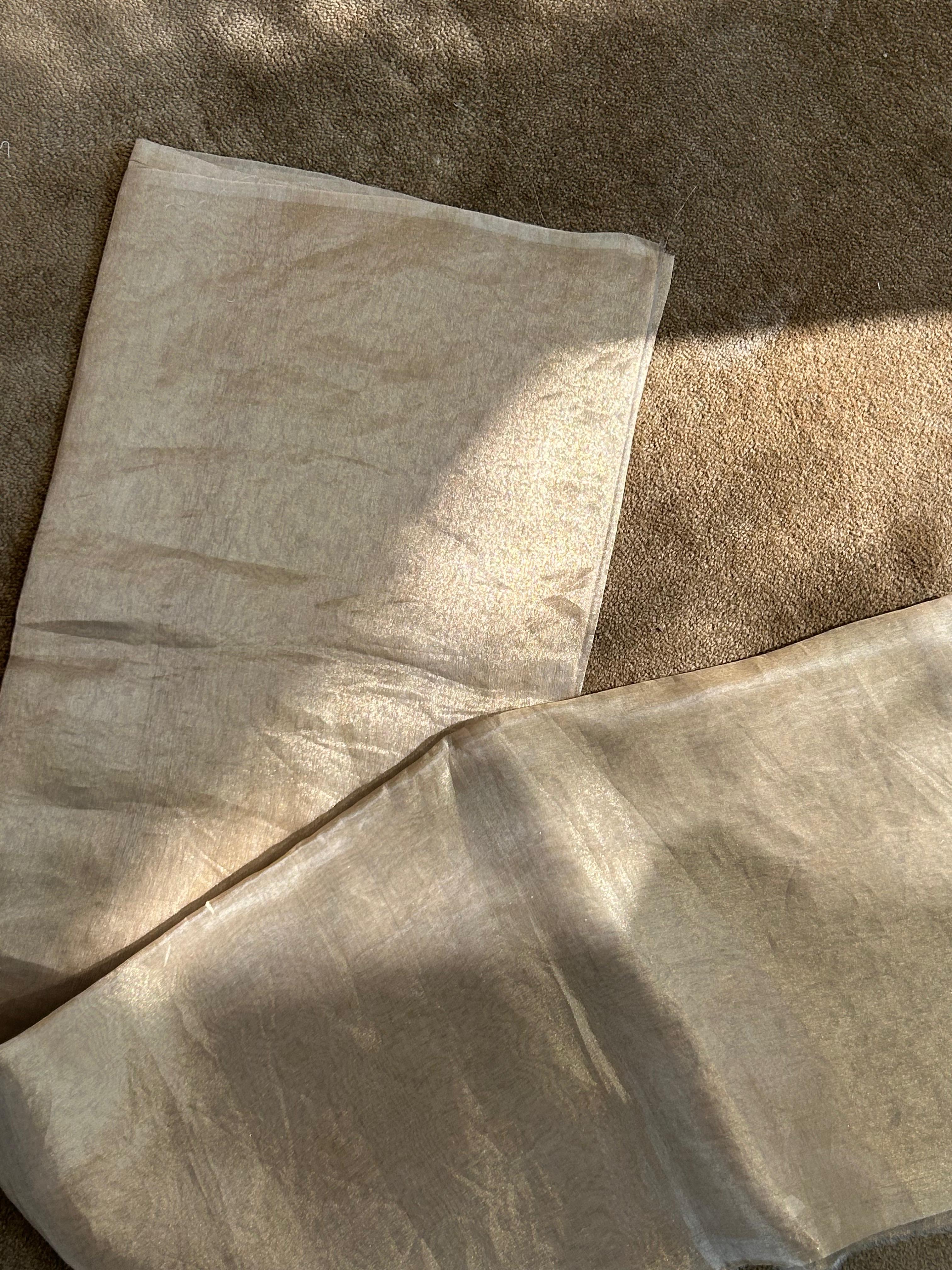 Golden tissue chikankari co-ord set