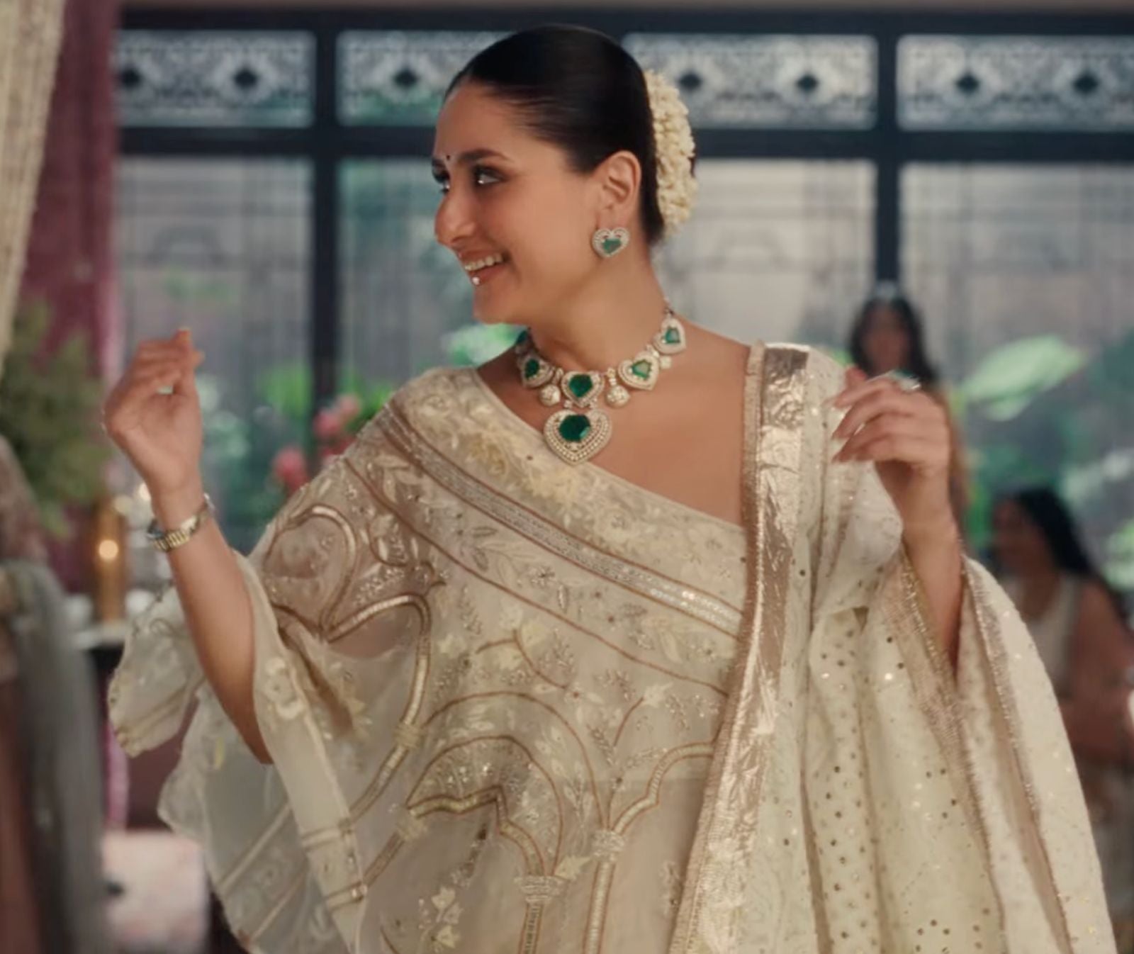 Kareena Kapoor Khan in our One-Shoulder Organza Chikankari Sharara Set