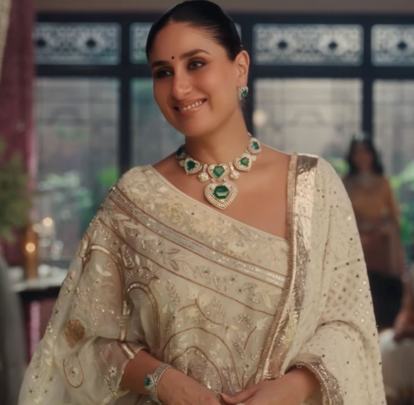 Kareena Kapoor Khan in our One-Shoulder Organza Chikankari Sharara Set