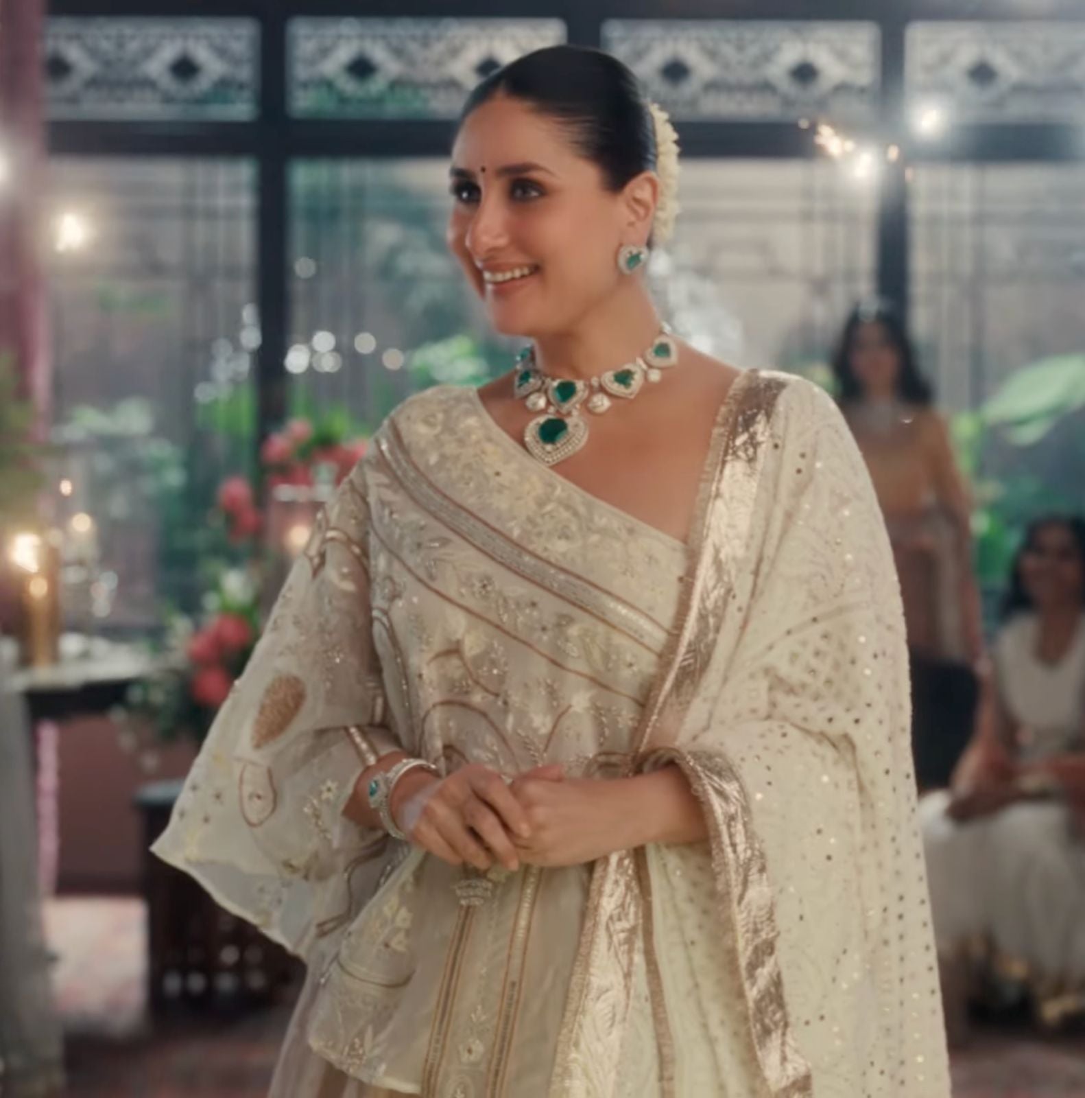 Kareena Kapoor Khan in our One-Shoulder Organza Chikankari Sharara Set