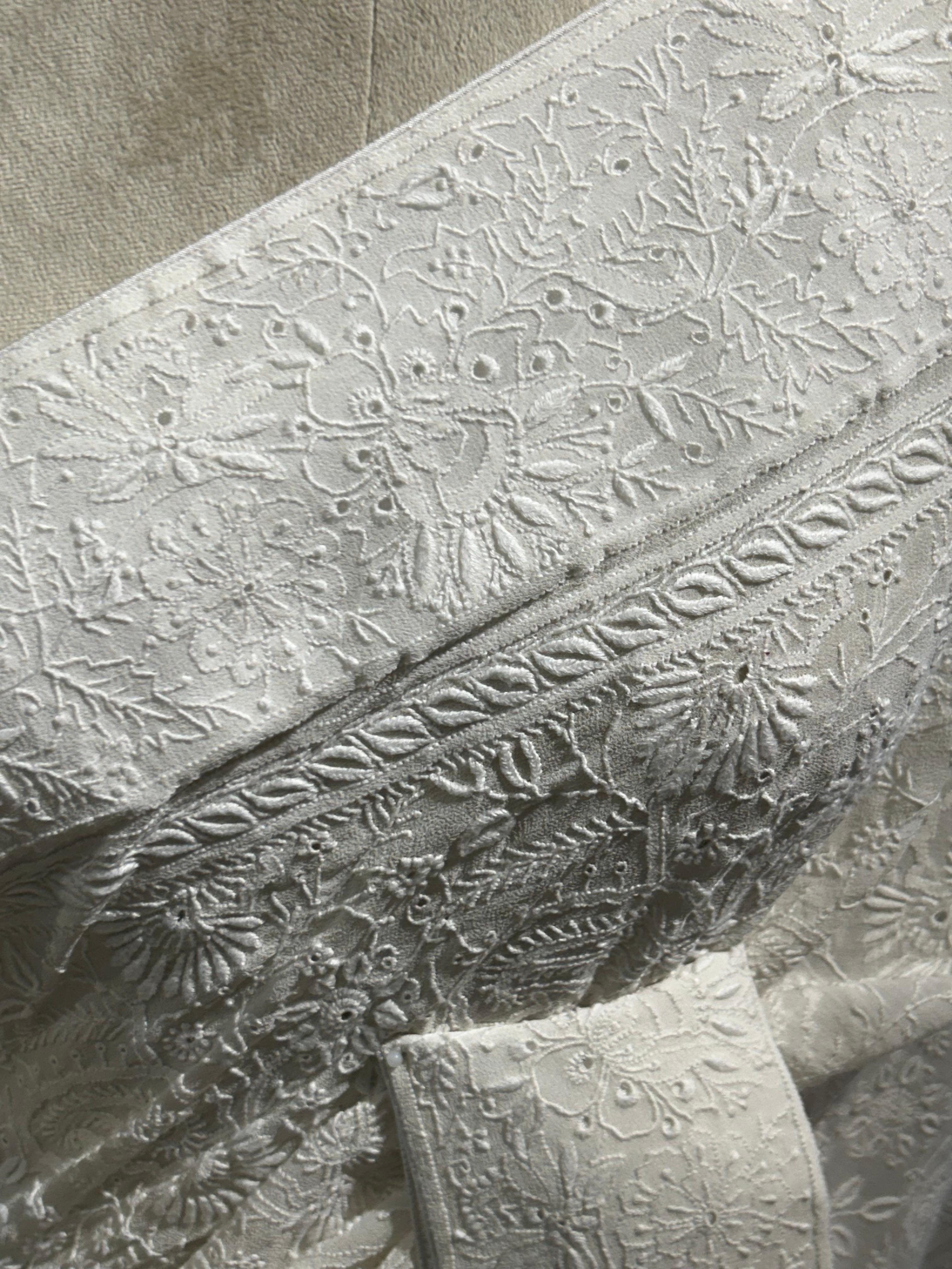 White Georgette chikankari Saree