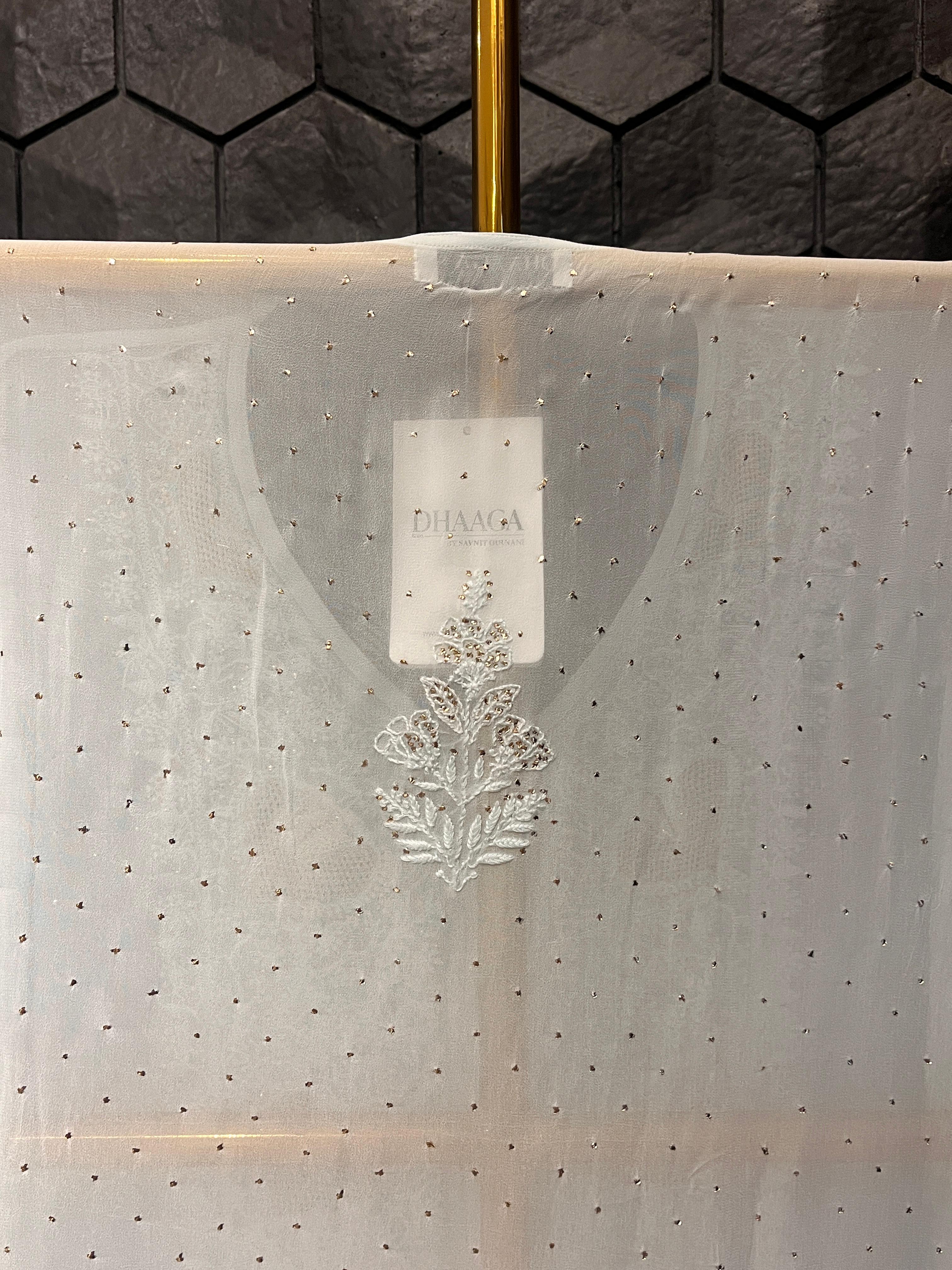 Blue Georgette Mukaish Chikankari Co-ord set