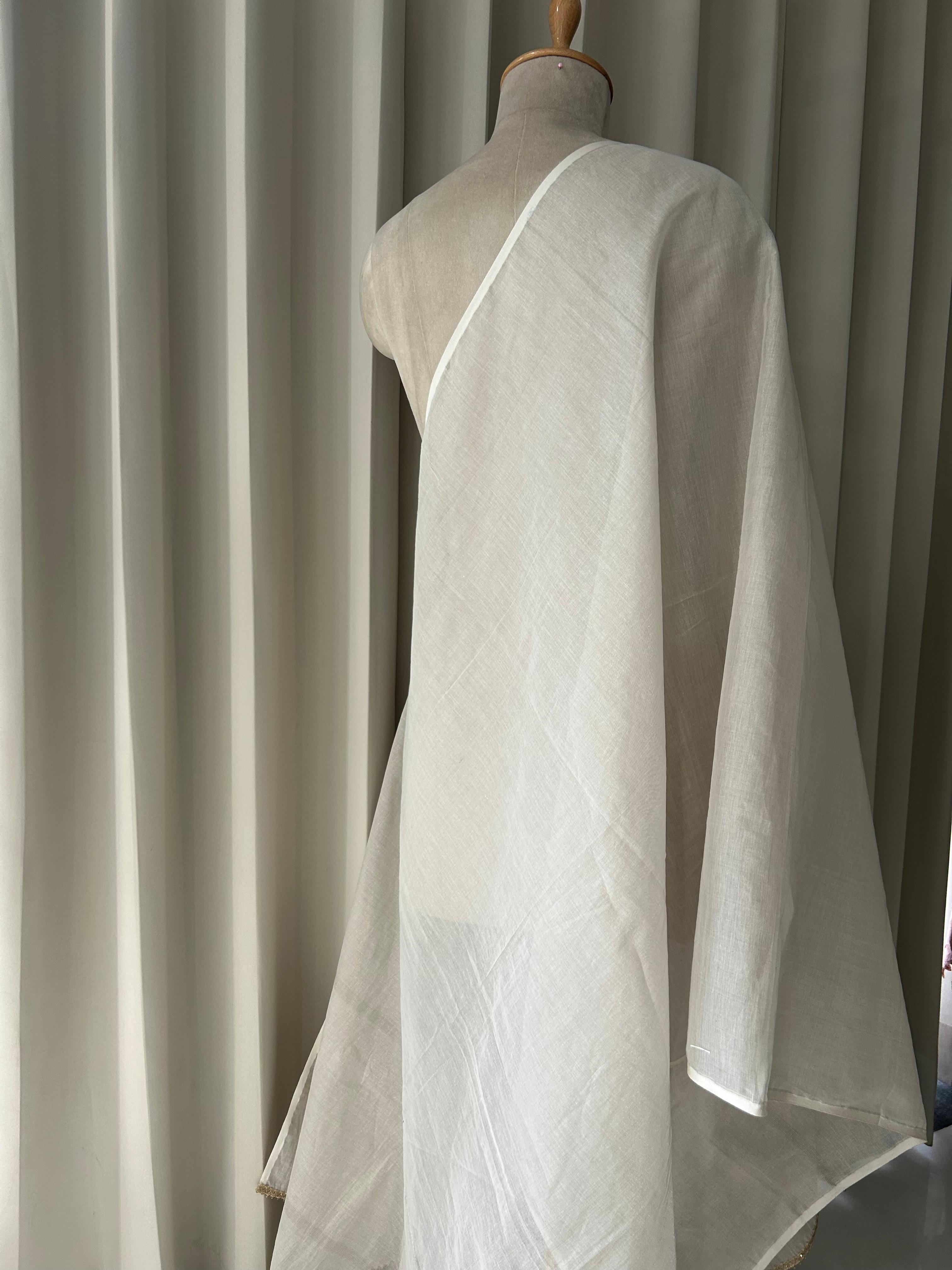 Silver tissue dupatta