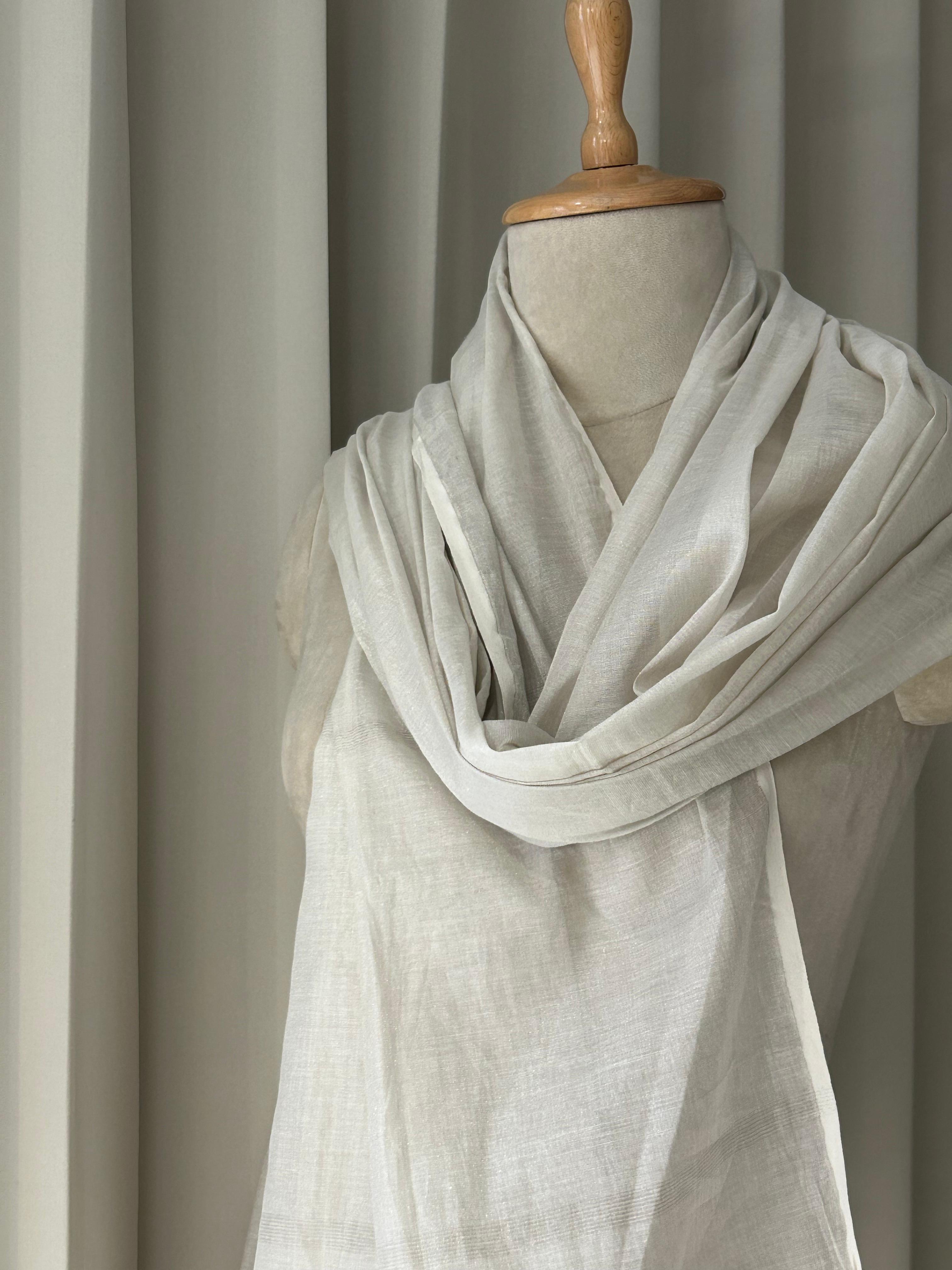 Silver tissue dupatta