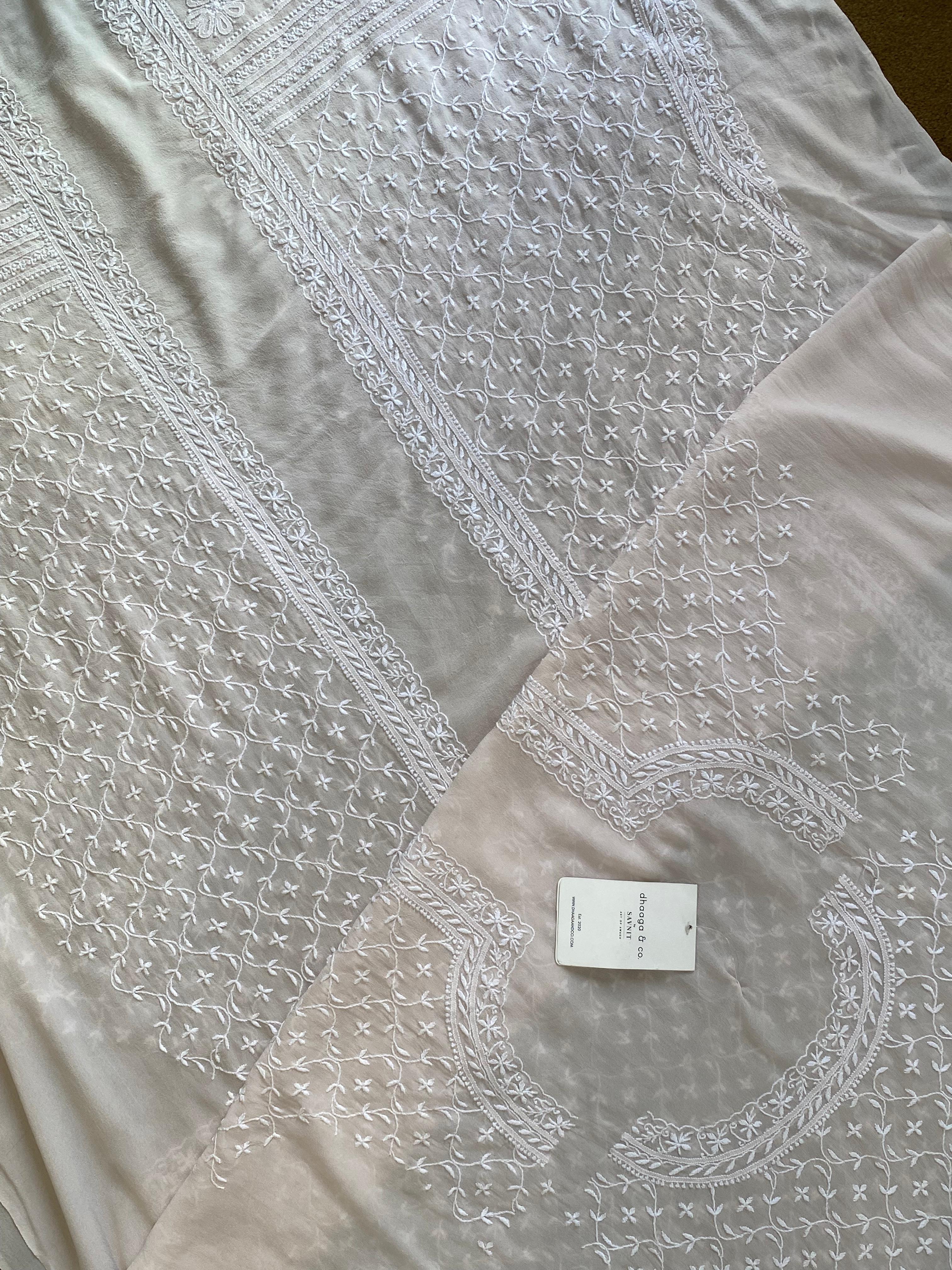 Beige georgette chikankari sherwani