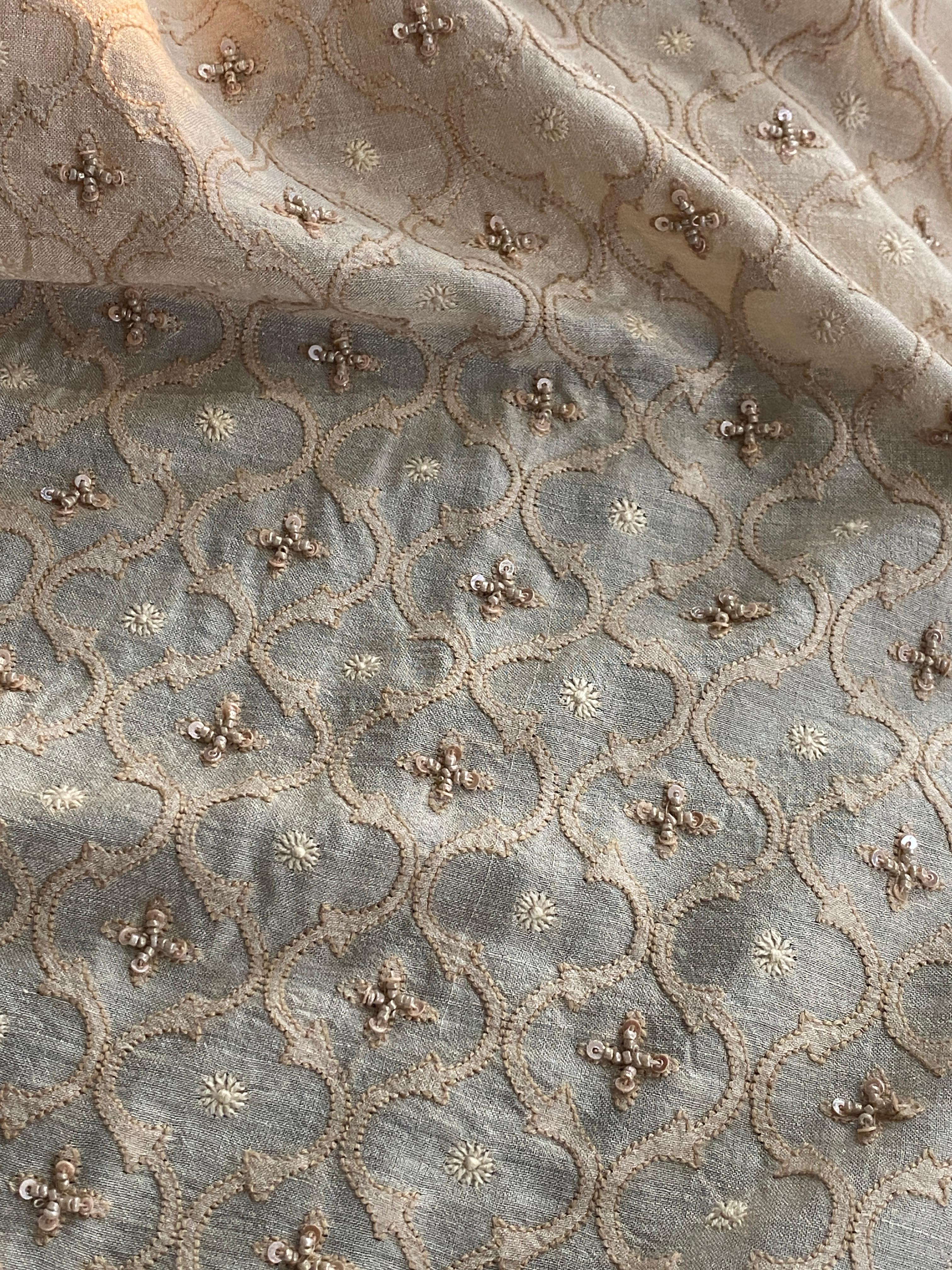 Mens Munga Silk Chikankari Sadri/Waistcoat