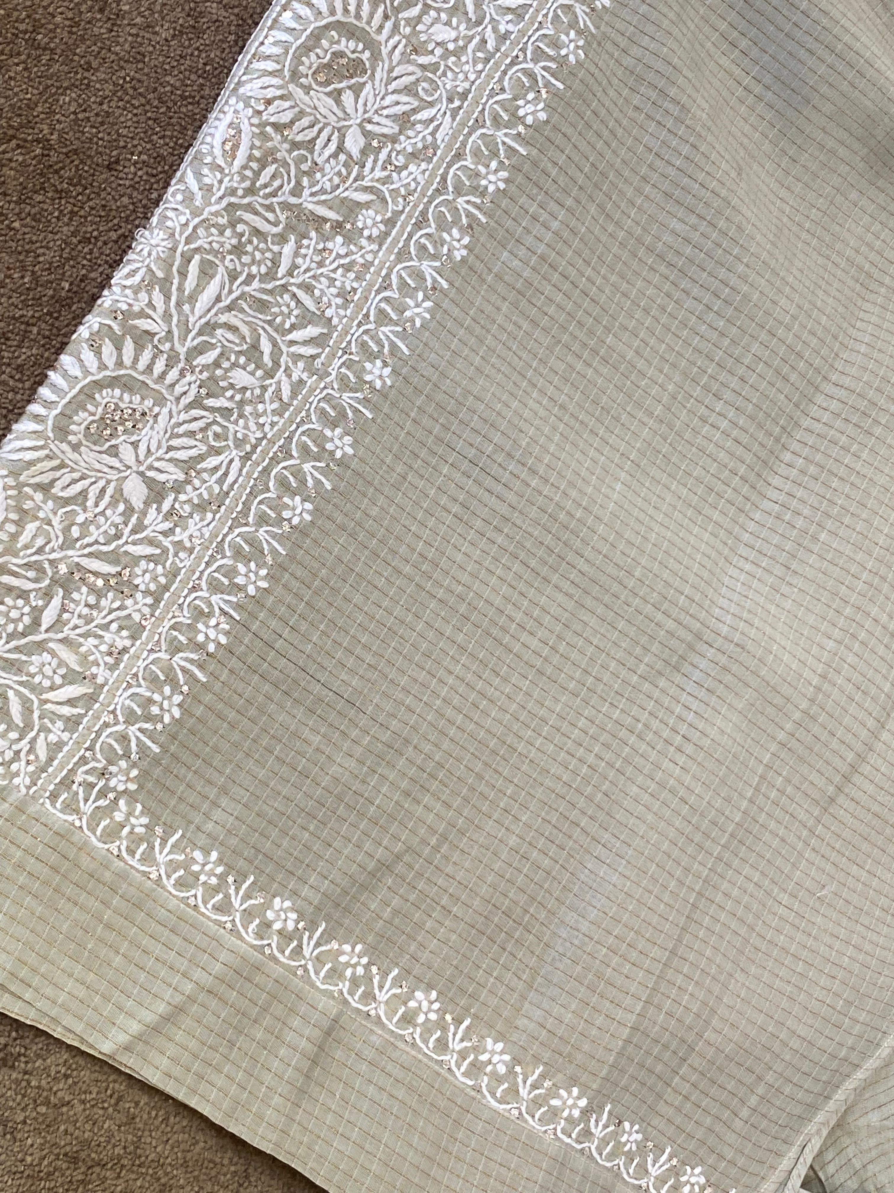 Off WHITE MAHESHWARI CHIKANKARI CO-ORD SET