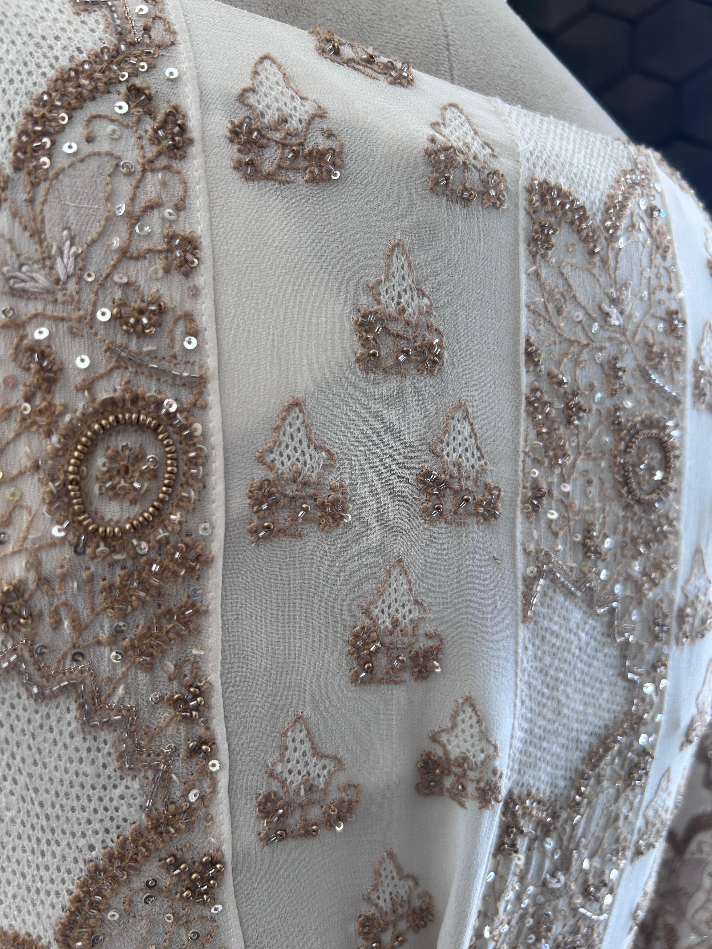 White georgette chikankari anarkali set