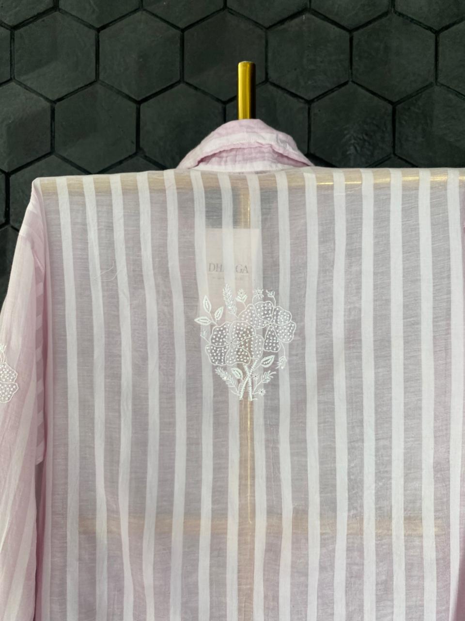 Lilac Mul Chanderi Chikankari Co-ord set