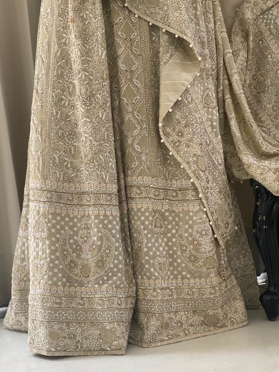 Sage Green Georgette Chikankari Lehenga Set