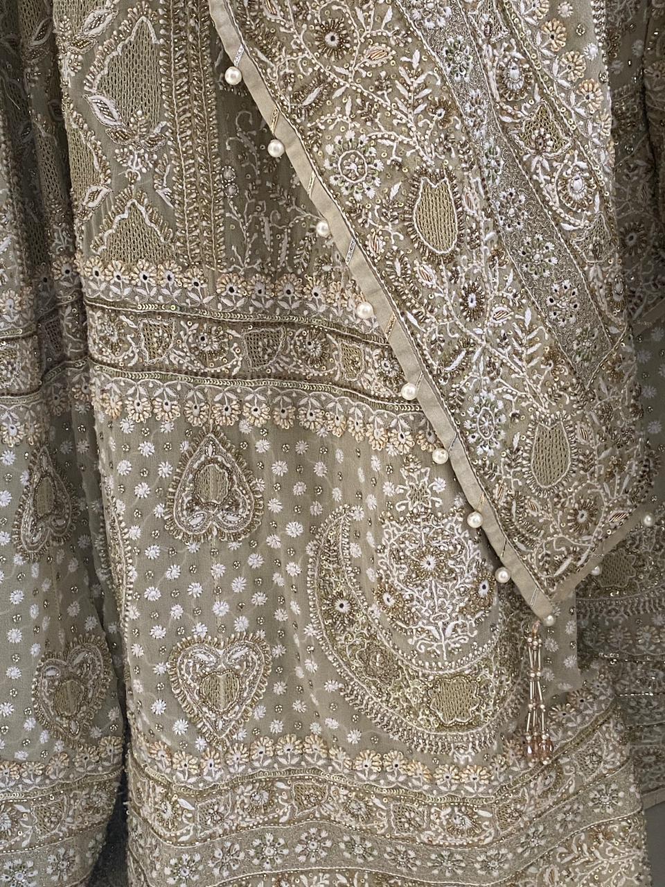 Sage Green Georgette Chikankari Lehenga Set