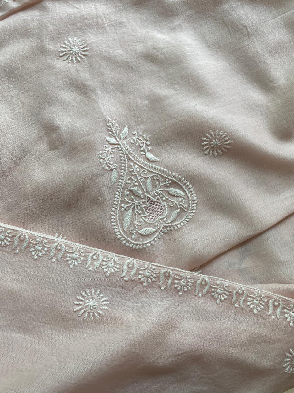 Pink Mul Chanderi fabric Mens Kurta