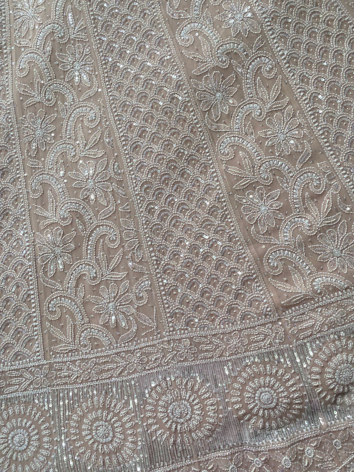 Pink Georgette Chikankari Anarkali Set