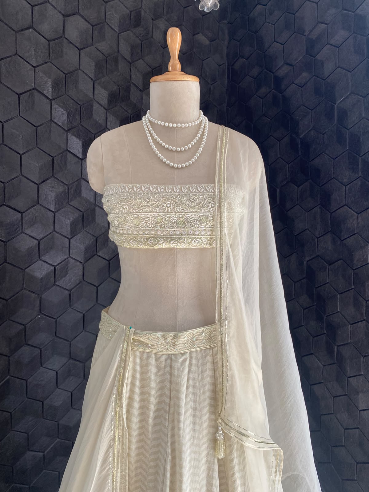 Green Chand Bali Motif Lehenga Set in Chanderi
