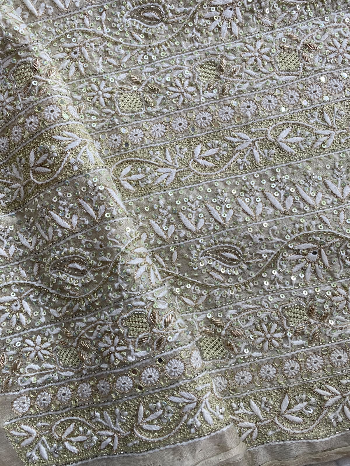 Green Chand Bali Motif Lehenga Set in Chanderi