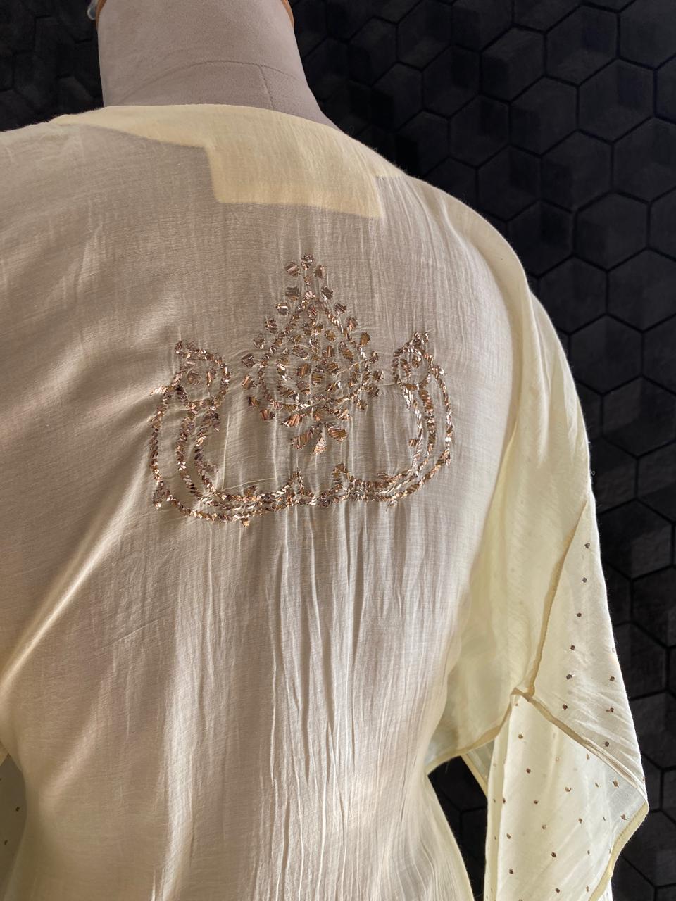 Yellow Kamdani Kurta and Dupatta Set