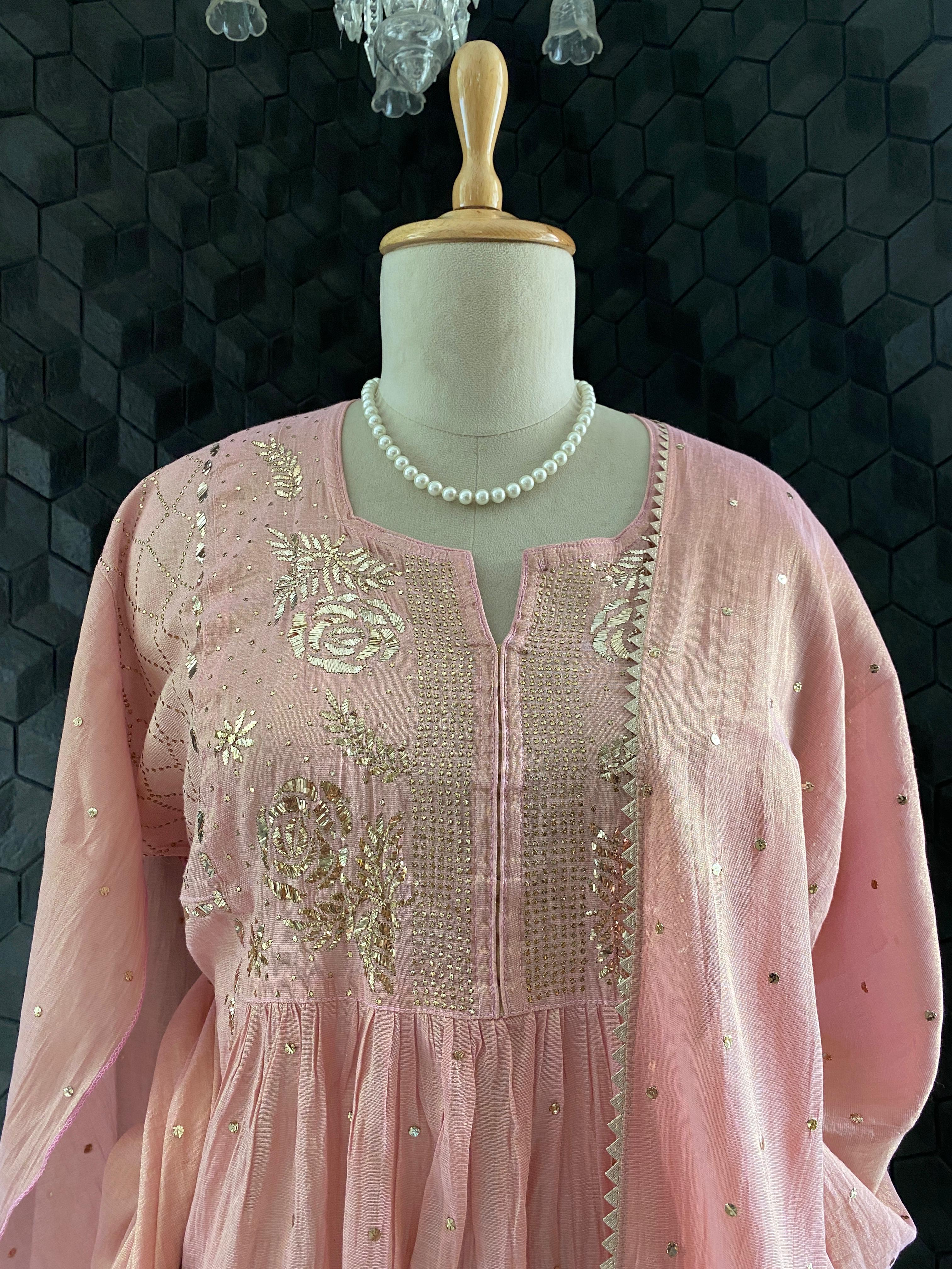 Golden Tissue Kurta Set