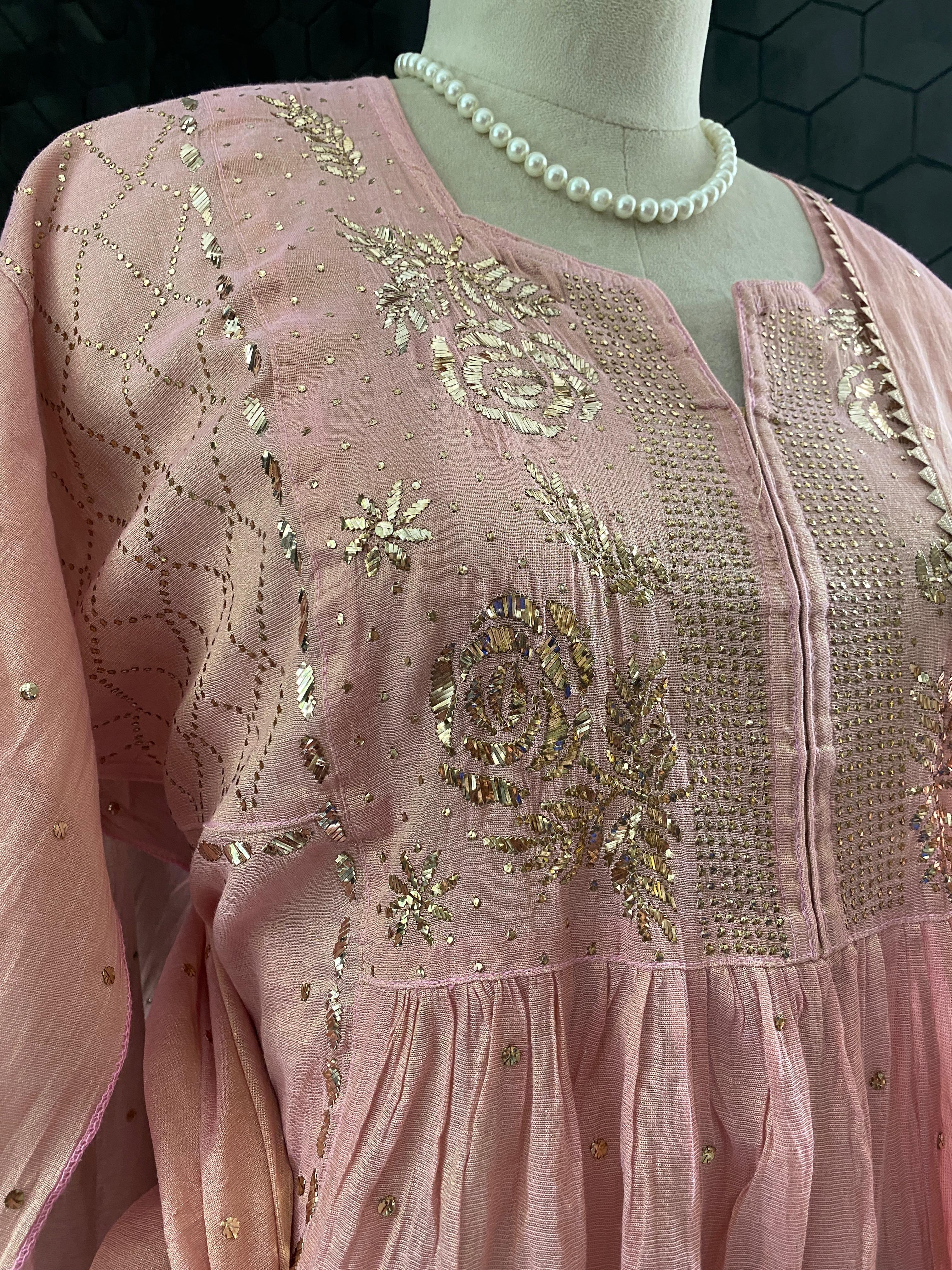 Golden Tissue Kurta Set