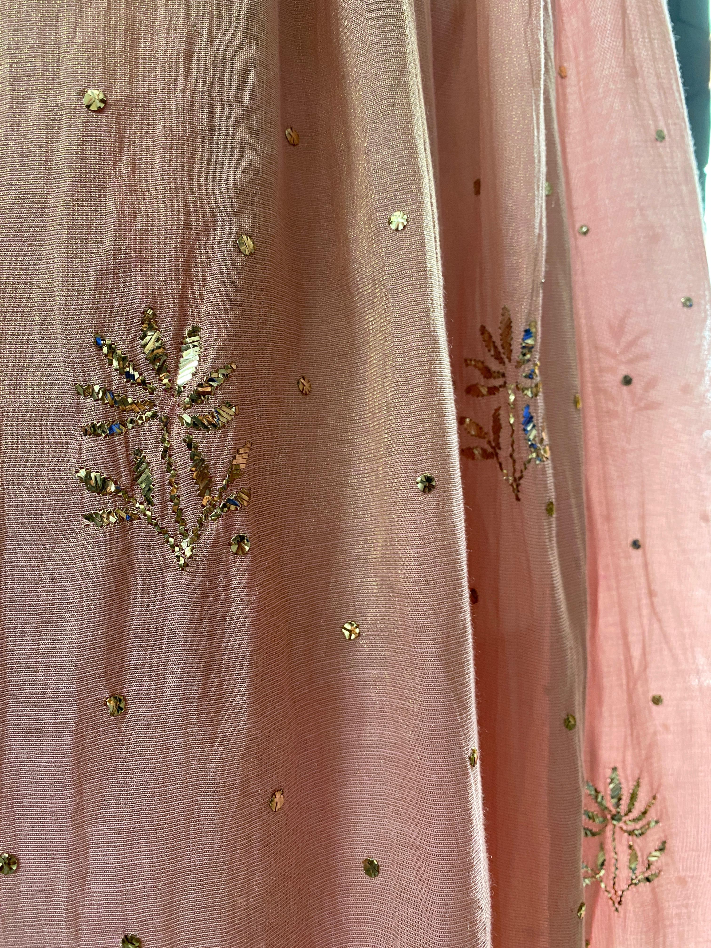 Golden Tissue Kurta Set