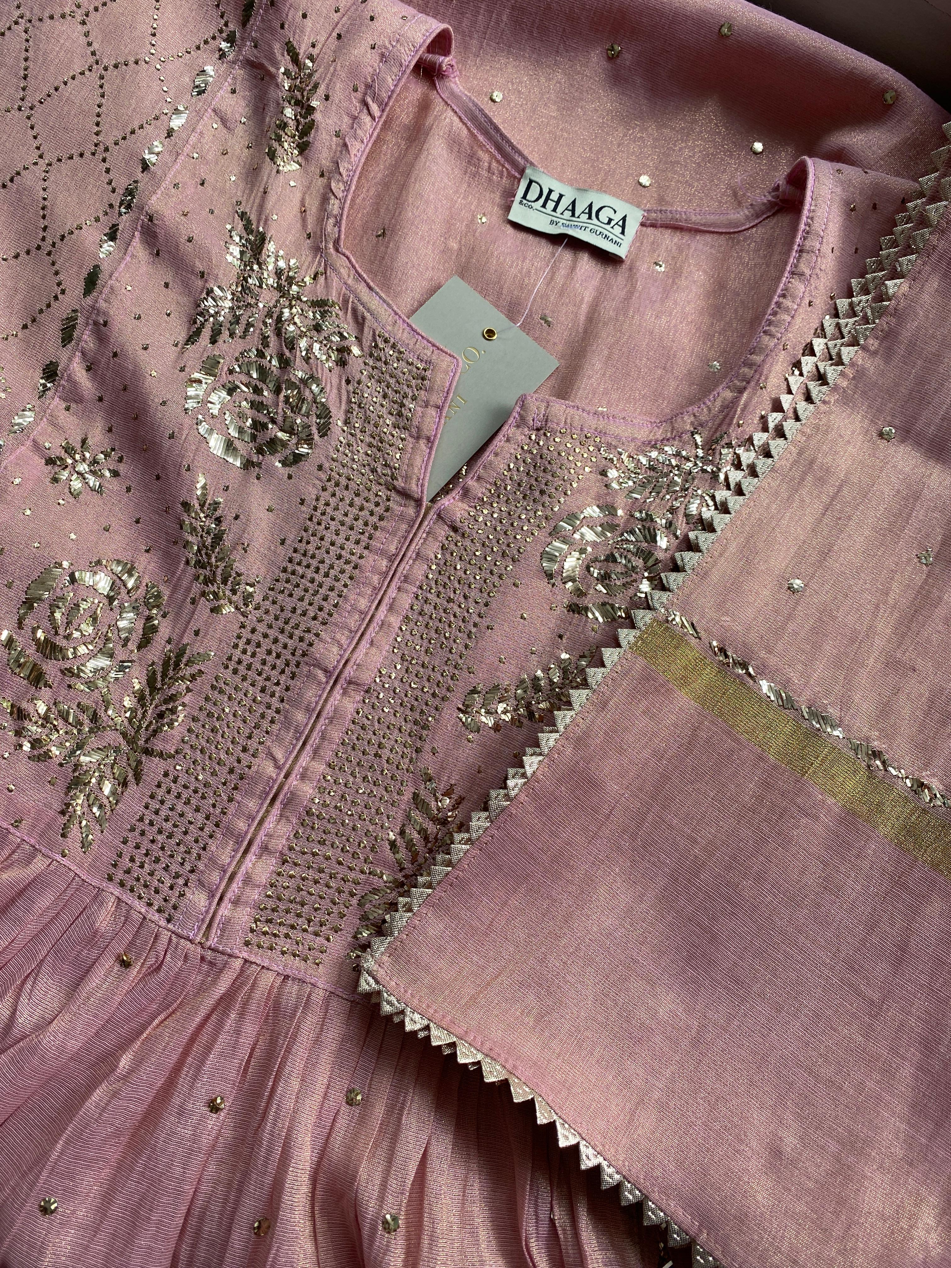 Golden Tissue Kurta Set