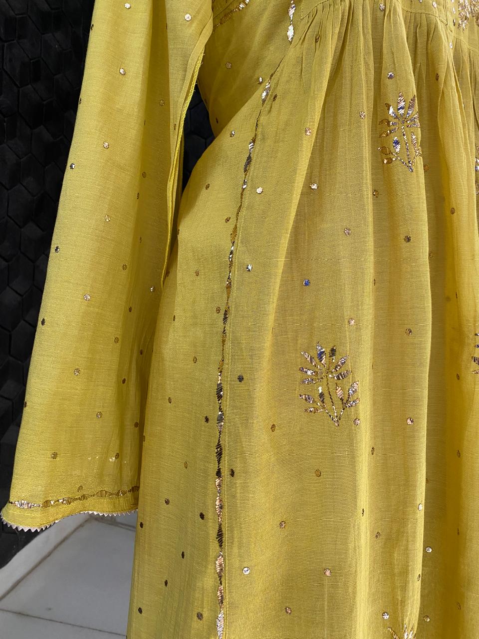 Golden Tissue Kurta Set