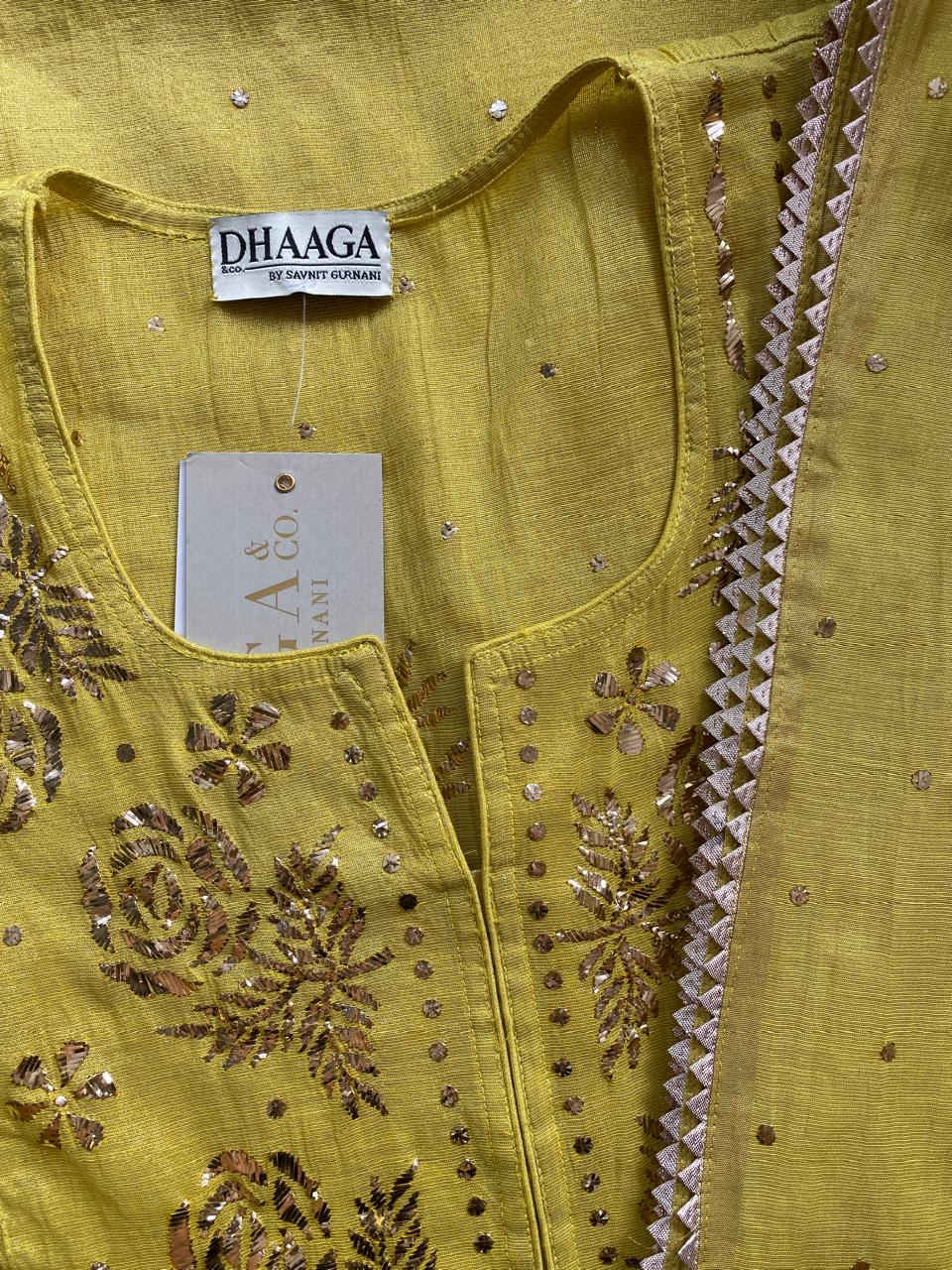 Golden Tissue Kurta Set
