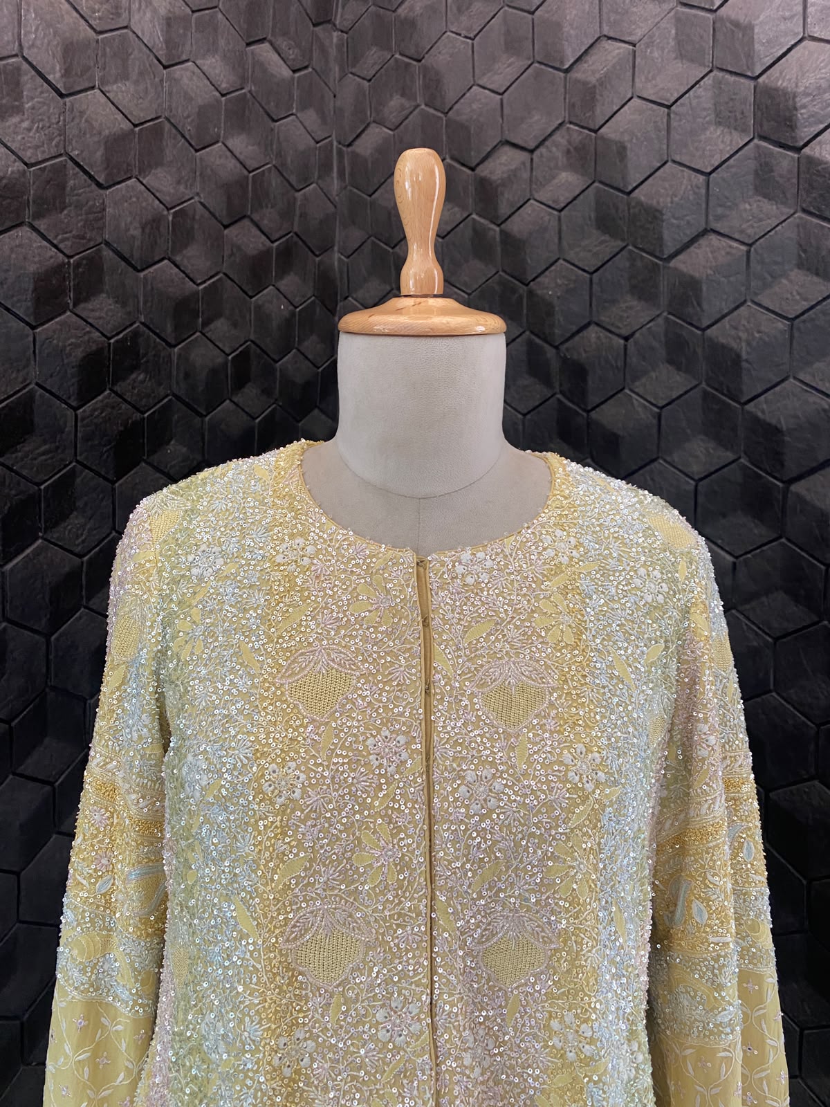yellow georgette co-ord set