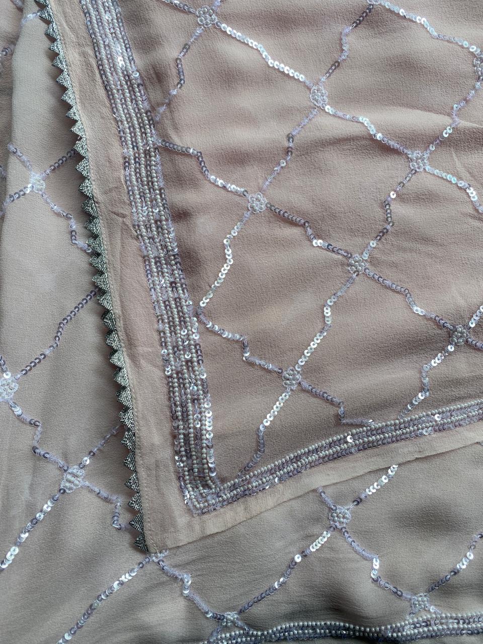 Pink georgette chikankari Kurta Set