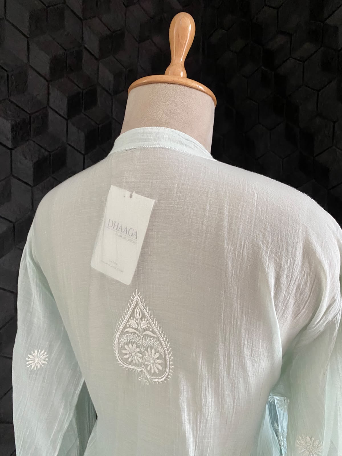 Sea Green Mul Chanderi Chikankari Co-ord set