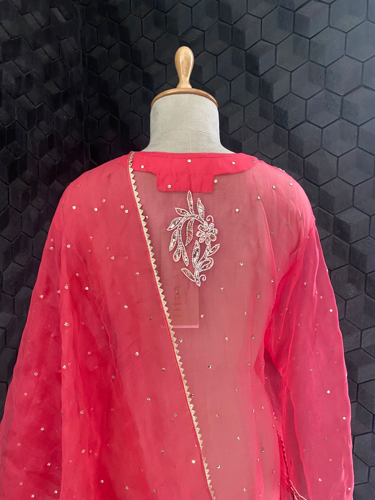Fuchsia Pink Organza Kurta Set