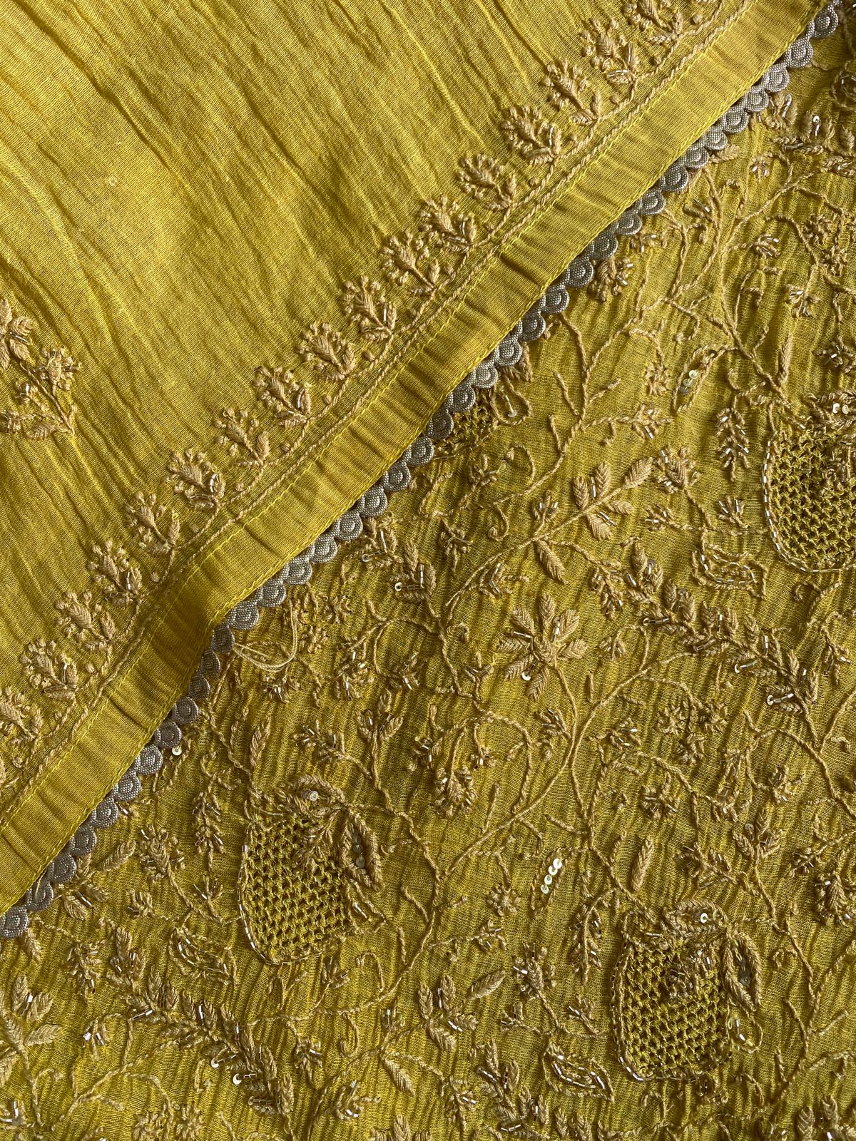 Sunlit Chikankari Tissue Anarkali Set