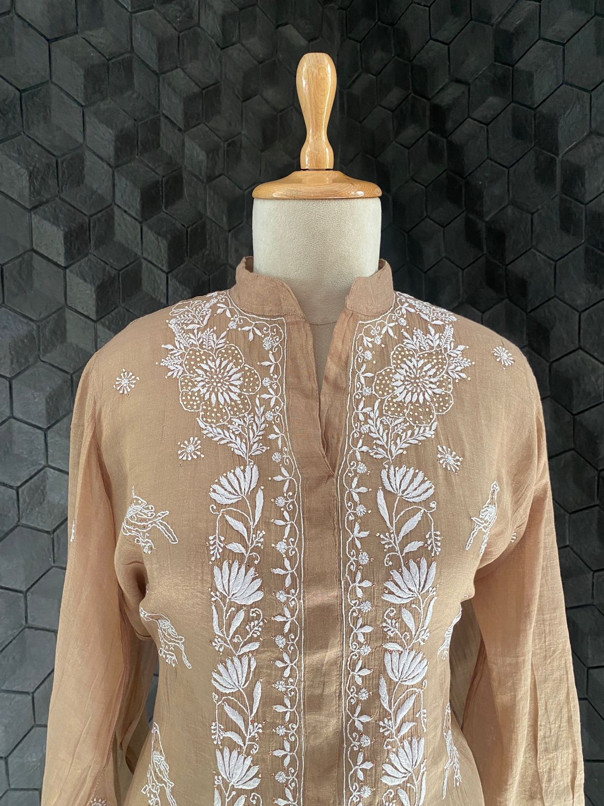 Beige Chikankari Co-ord Set