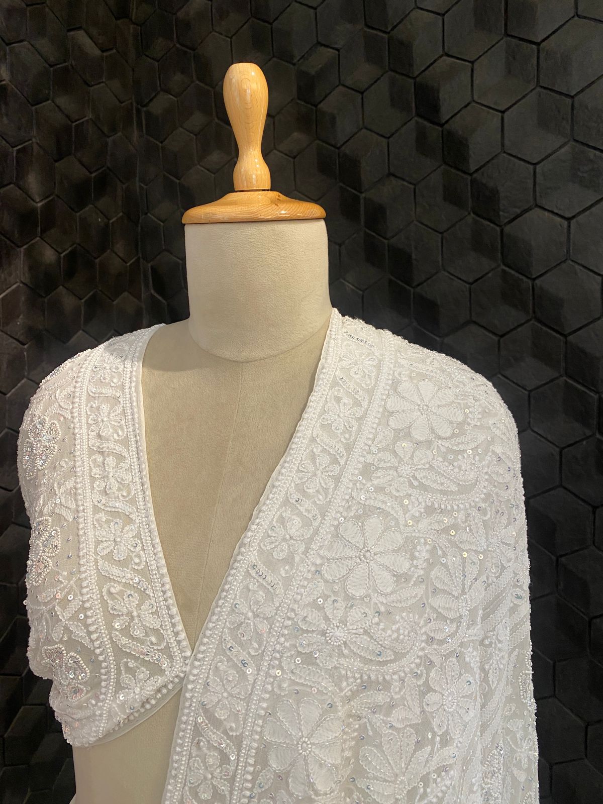 Ivory Chikankari Georgette Lehenga Set