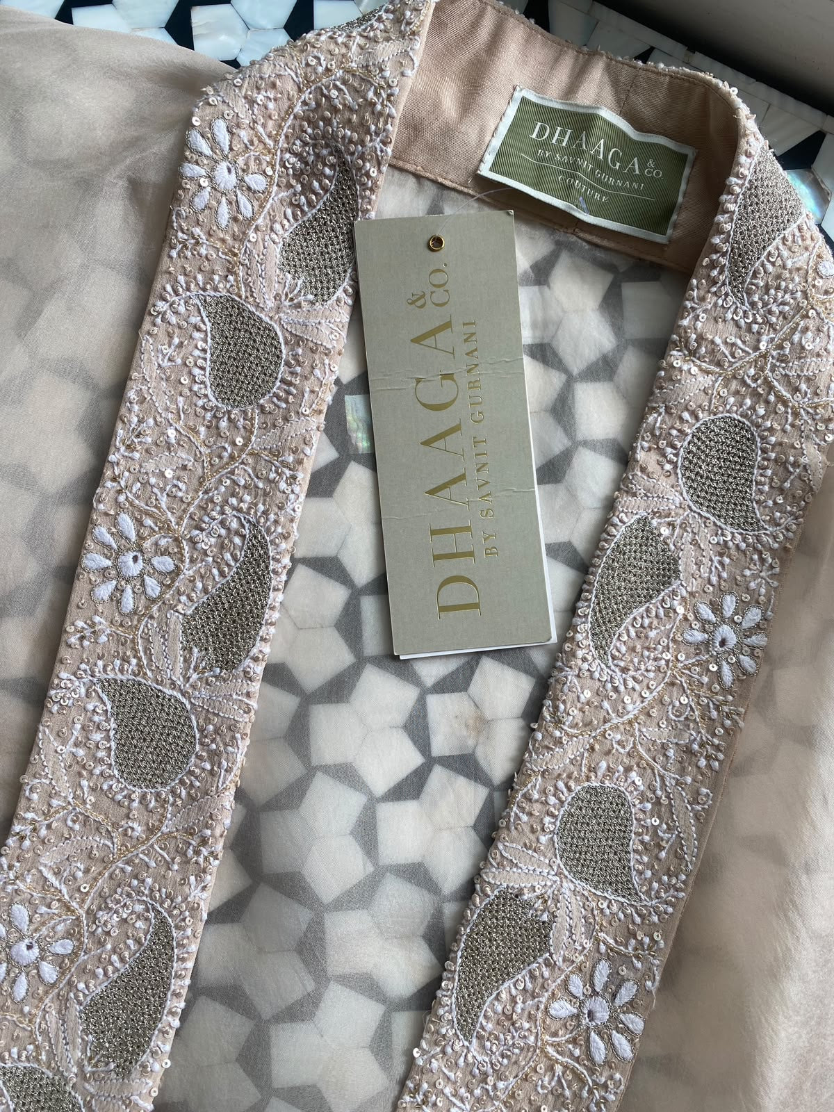 Peach Organza Co-Ord Set