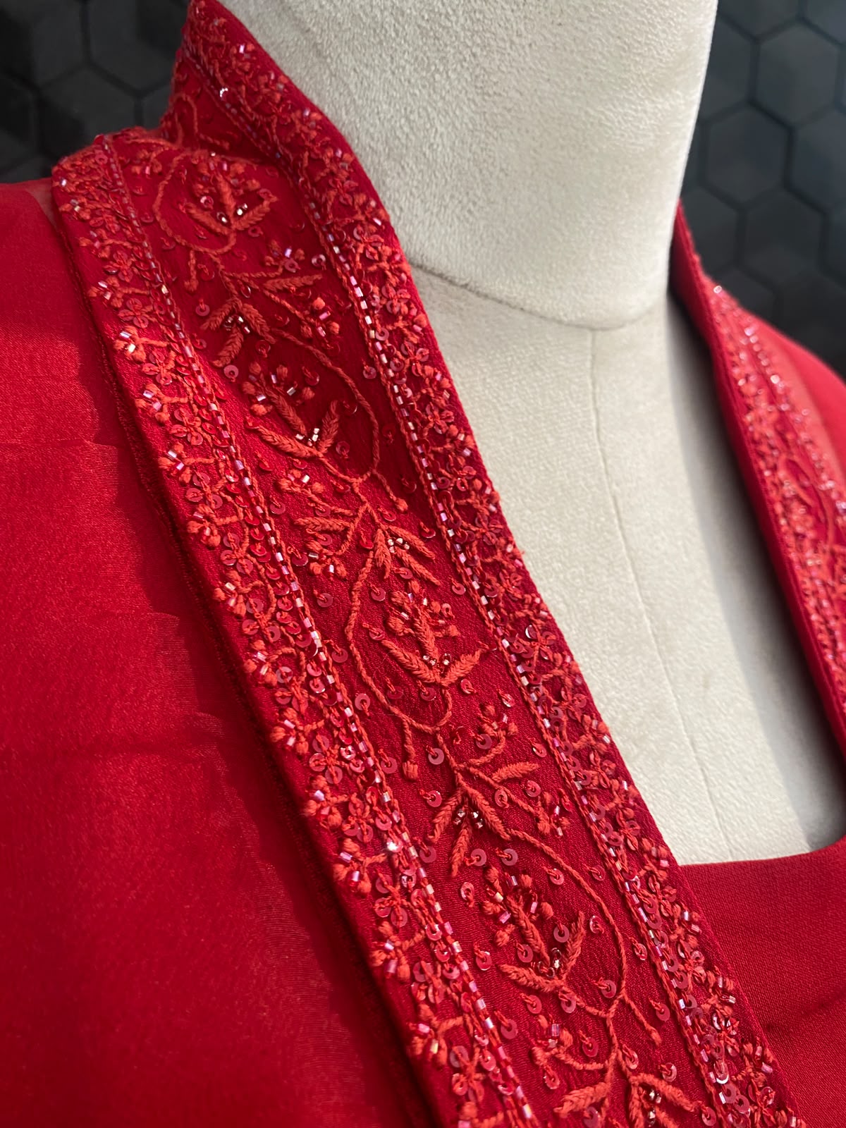Red Organza Co-Ord Set