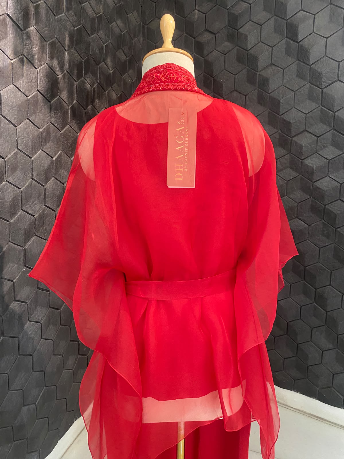Red Organza Co-Ord Set