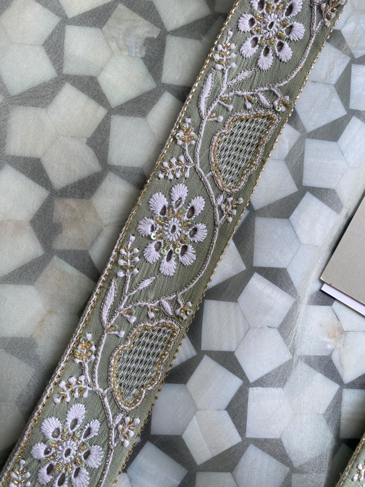 Pista Green Organza Chikankari Border Co-Ord Set