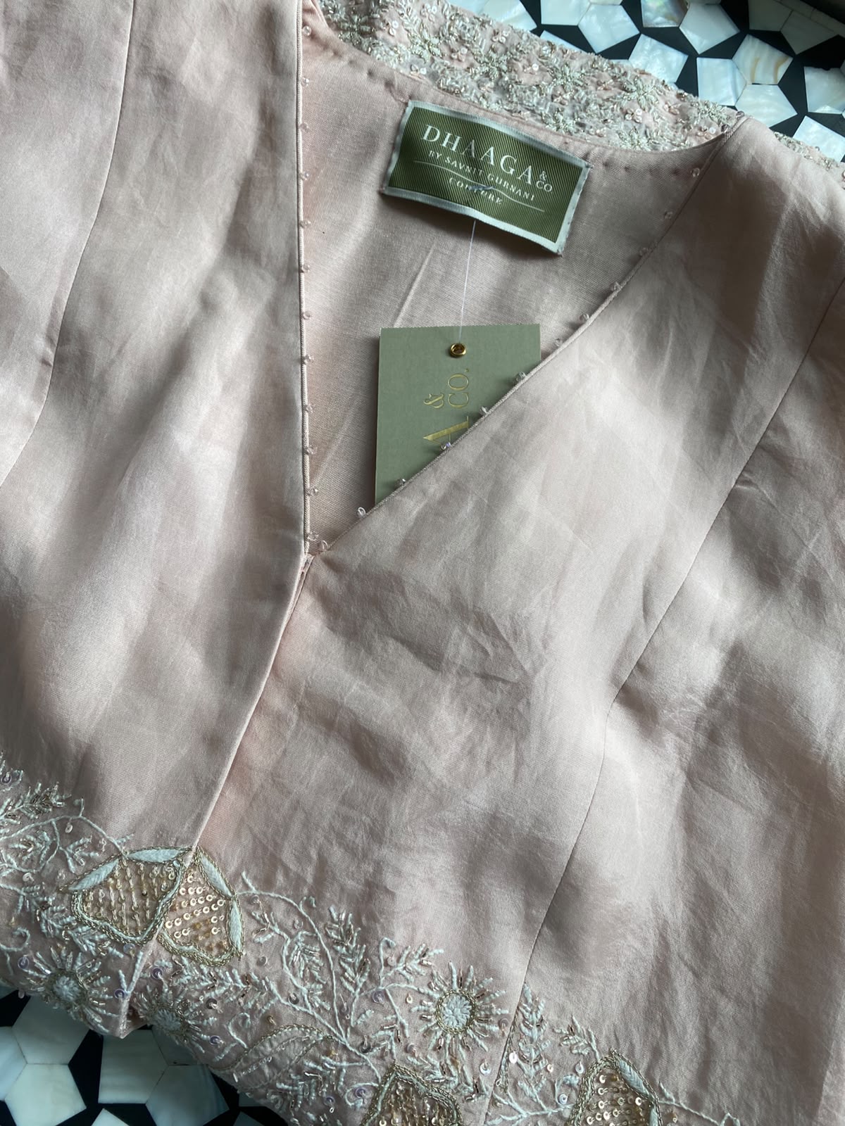 Pink Organza Chikankari Sharara Set